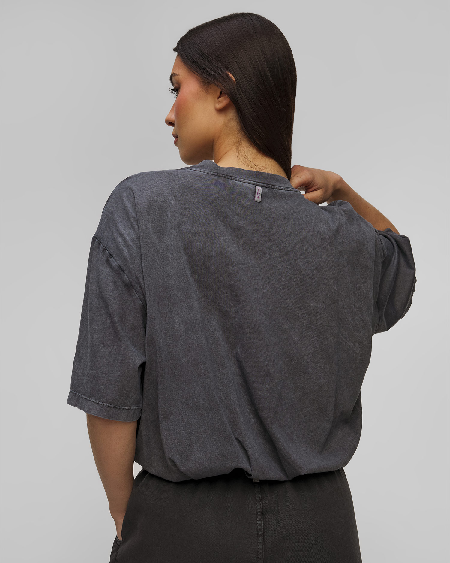 Deha Damen-Top mit Marmormuster in Grau