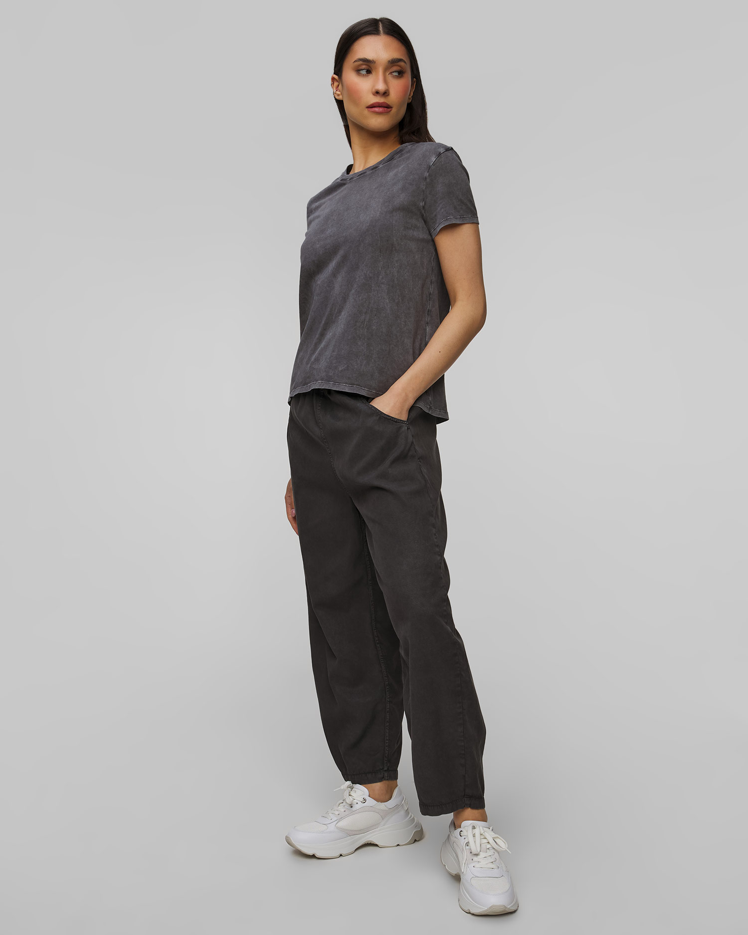 Tricou gri marmorat pentru femei Deha