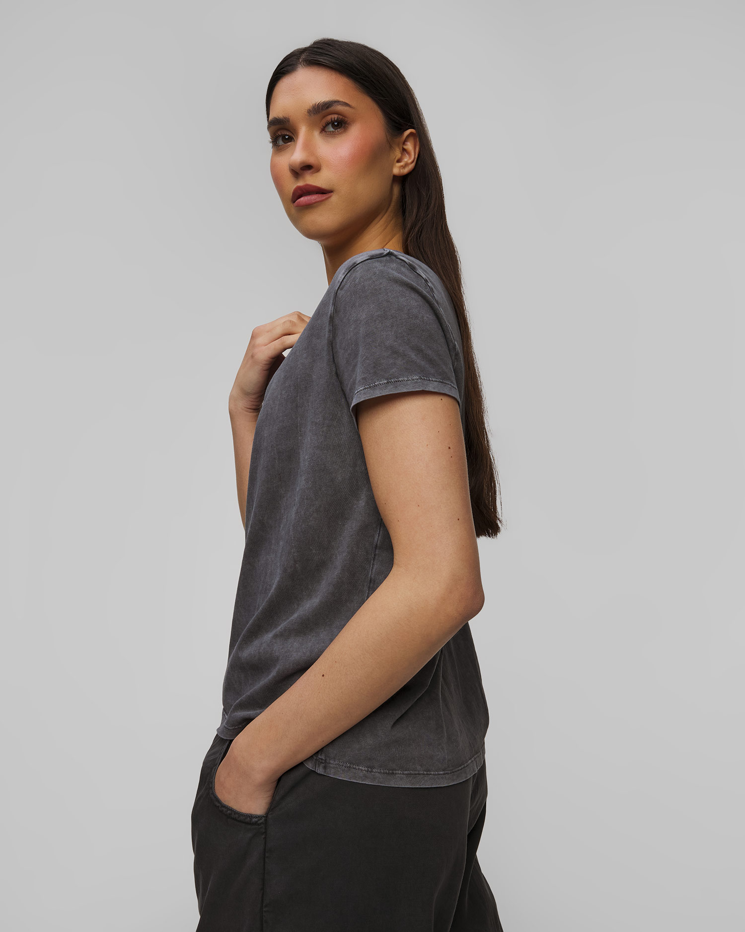 Women's grey marbled T-shirt Deha