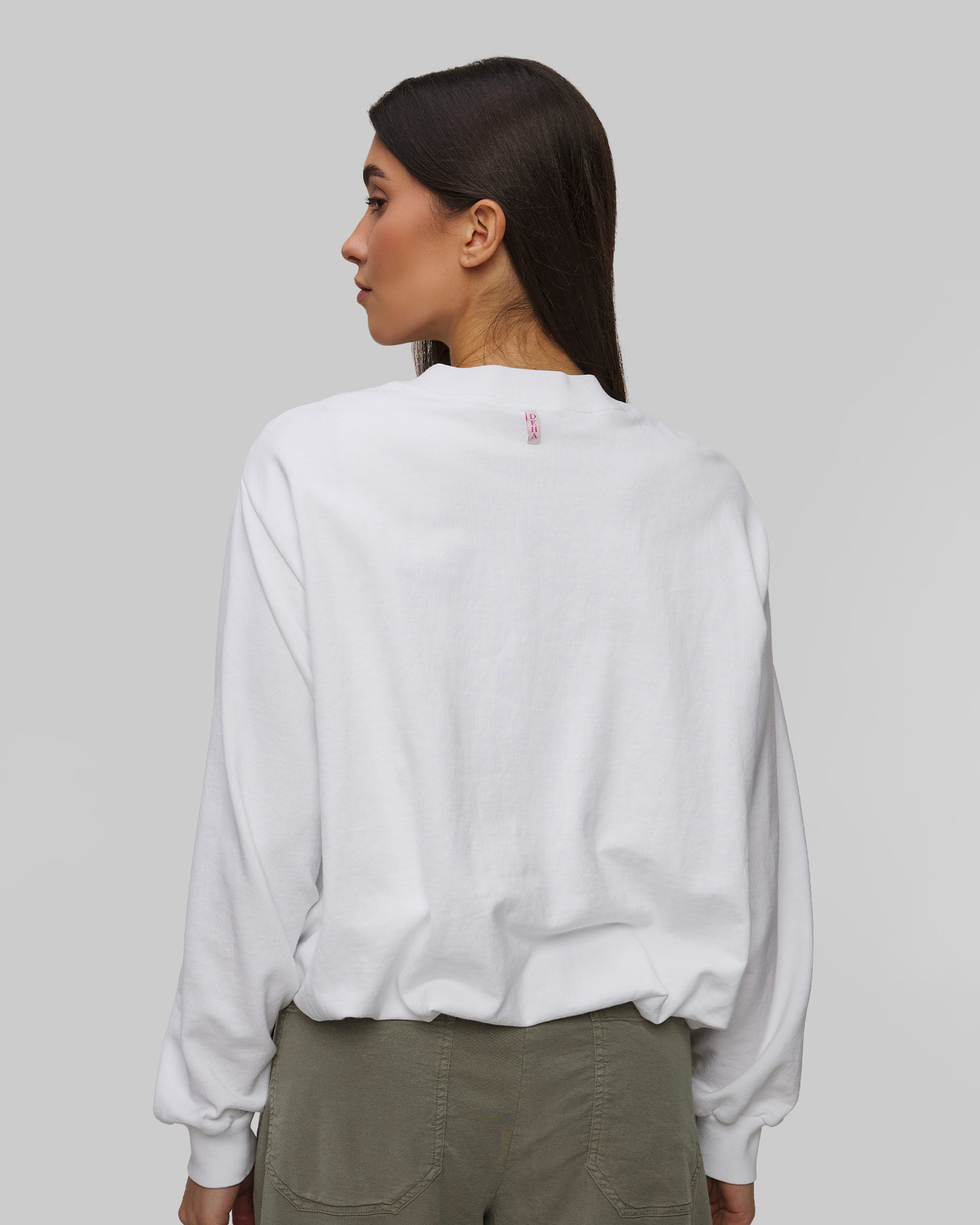 Felpa bianca con cerniera da donna Deha