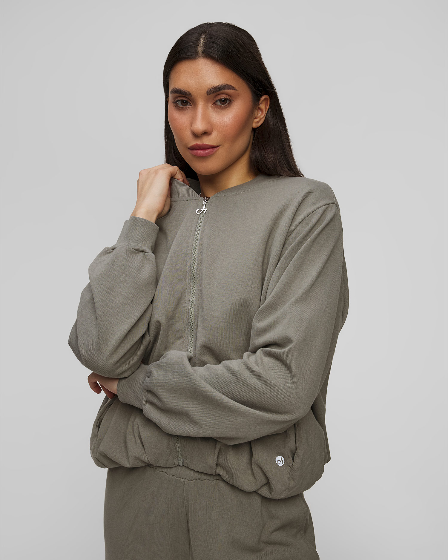 Felpa cachi con cerniera da donna Deha