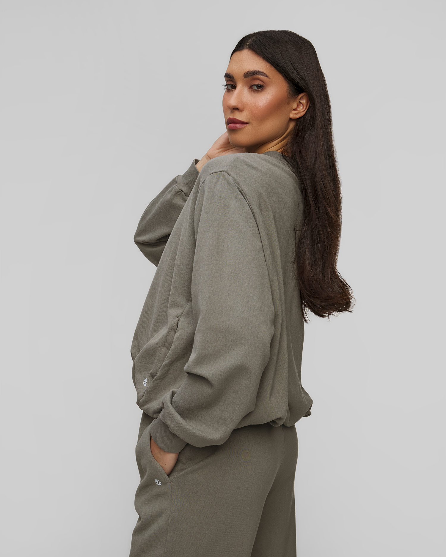 Felpa cachi con cerniera da donna Deha