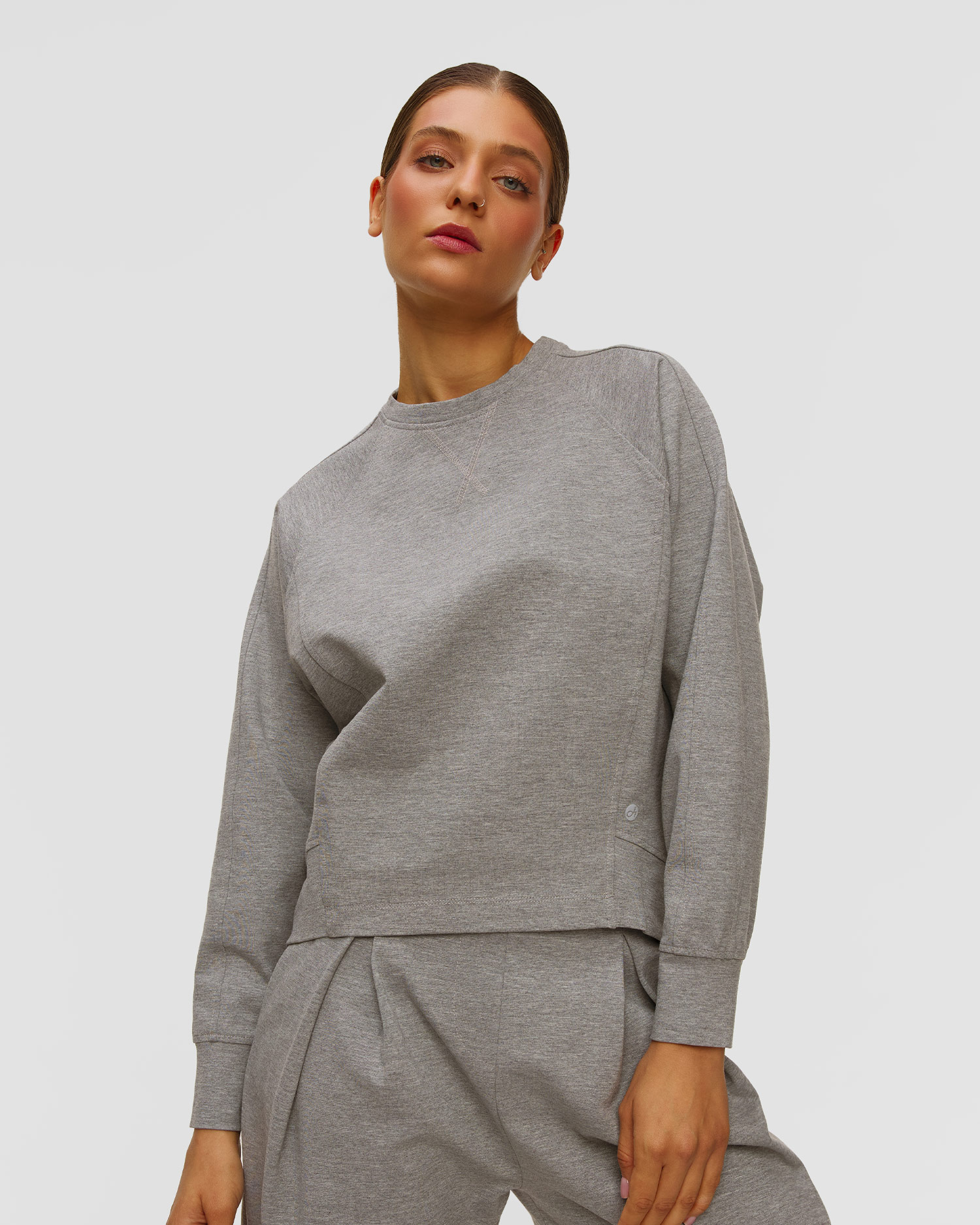 Deha Damen-Sweatshirt in Grau, Farbe/Muster: Szary