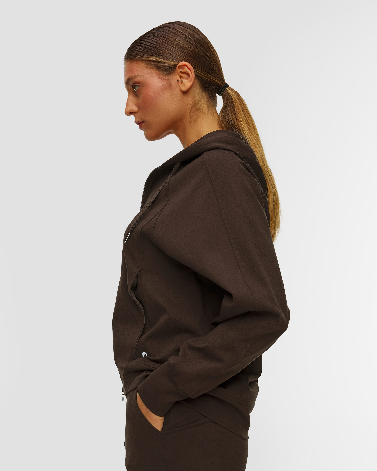 Women's dark brown hoodie Deha