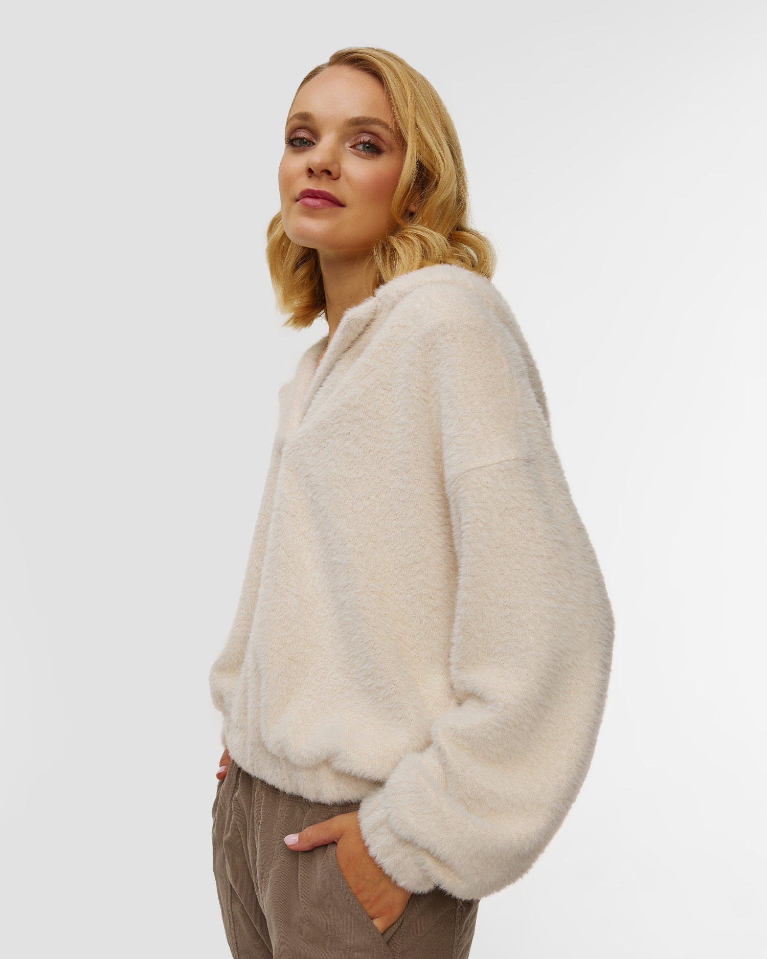 Women's white hoodie Deha