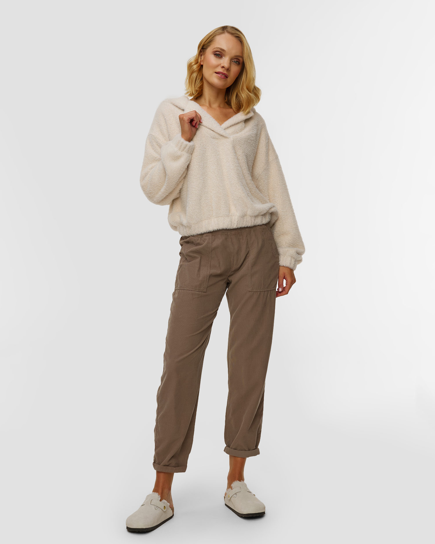 Women's white hoodie Deha