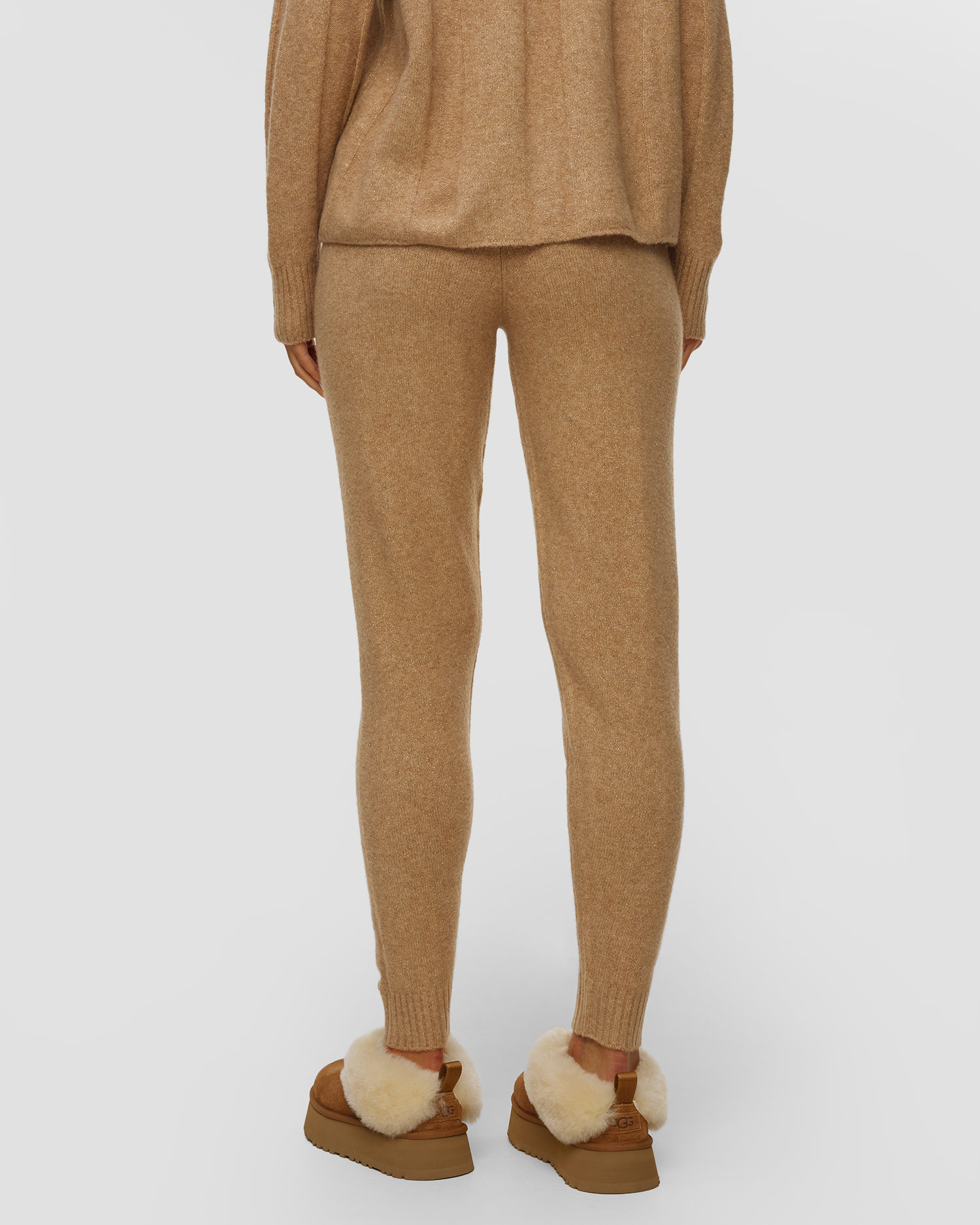 Pantalon en tricot avec laine beige pour femmes Deha