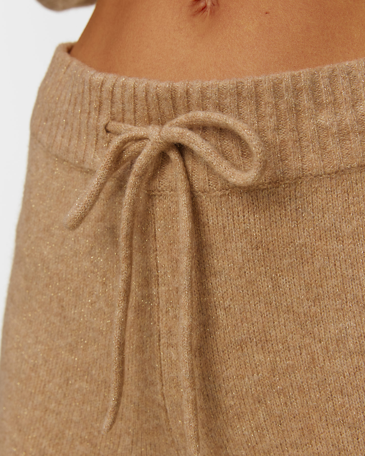 Pantalon en tricot avec laine beige pour femmes Deha