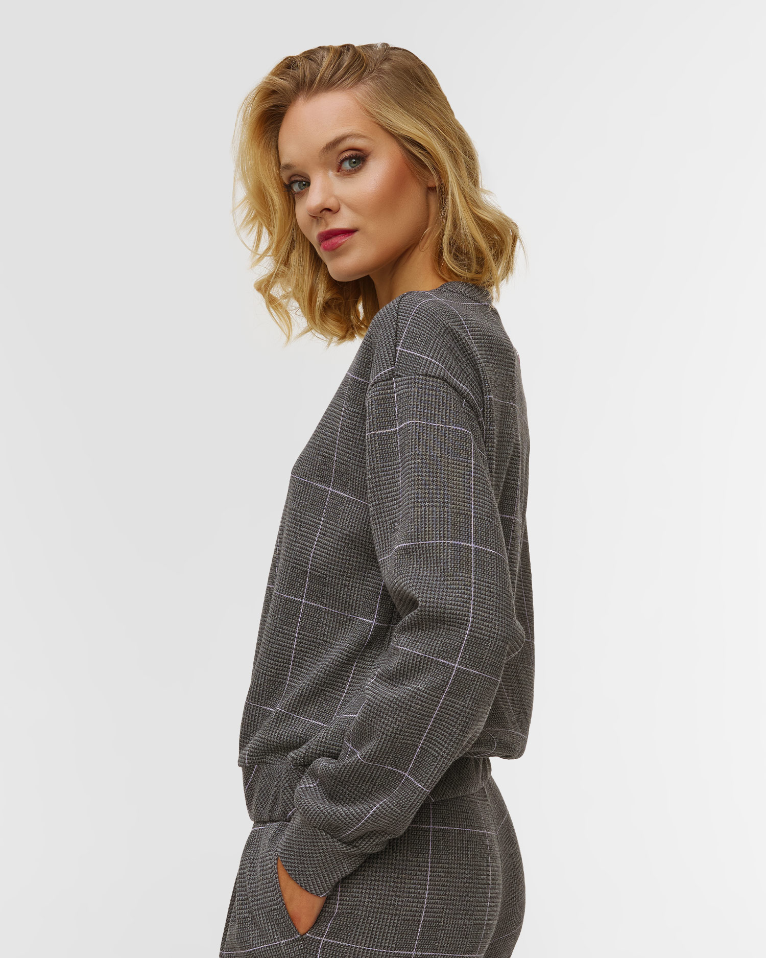 Women's checked sweatshirt Deha