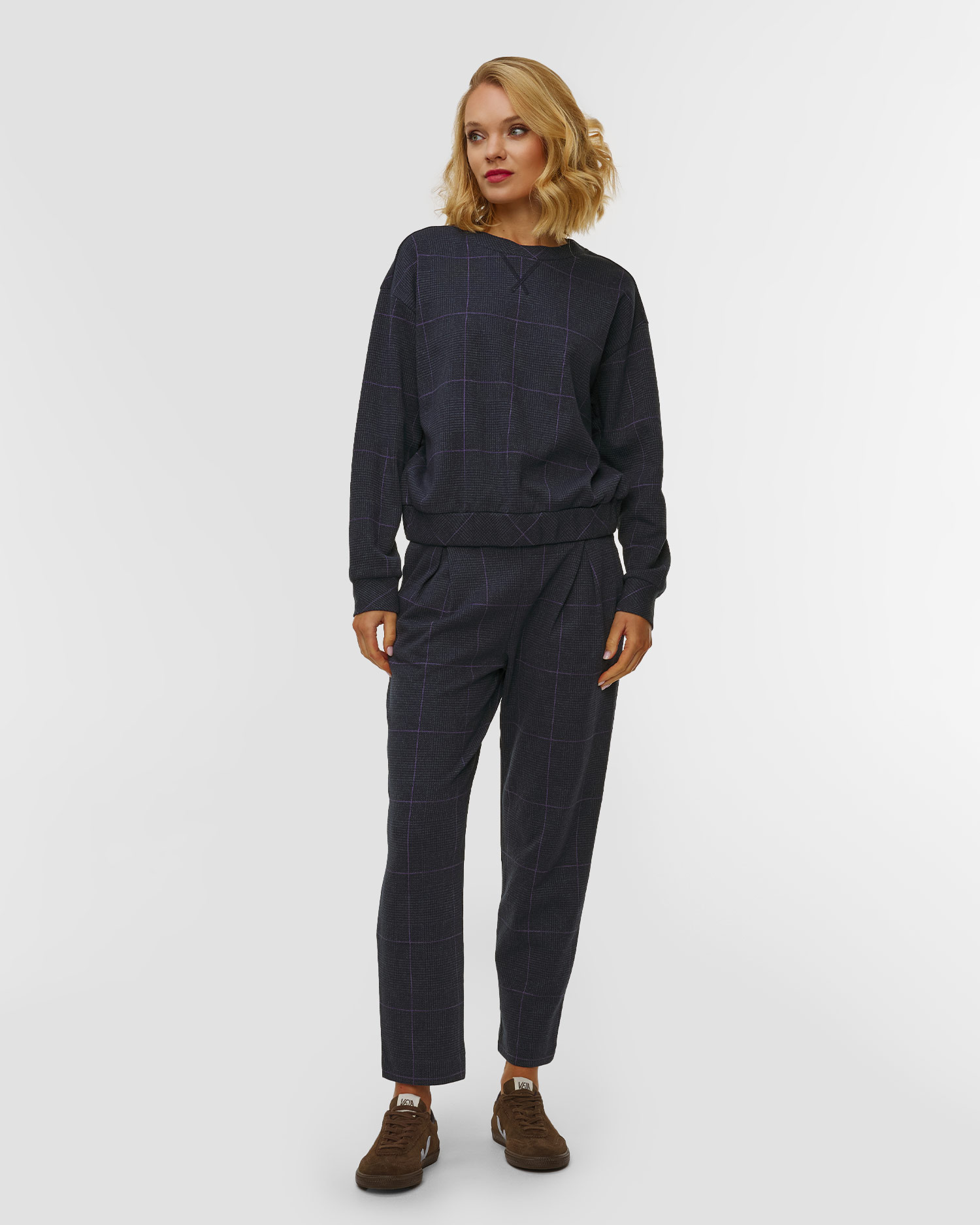 Women's checkered sweatshirt Deha