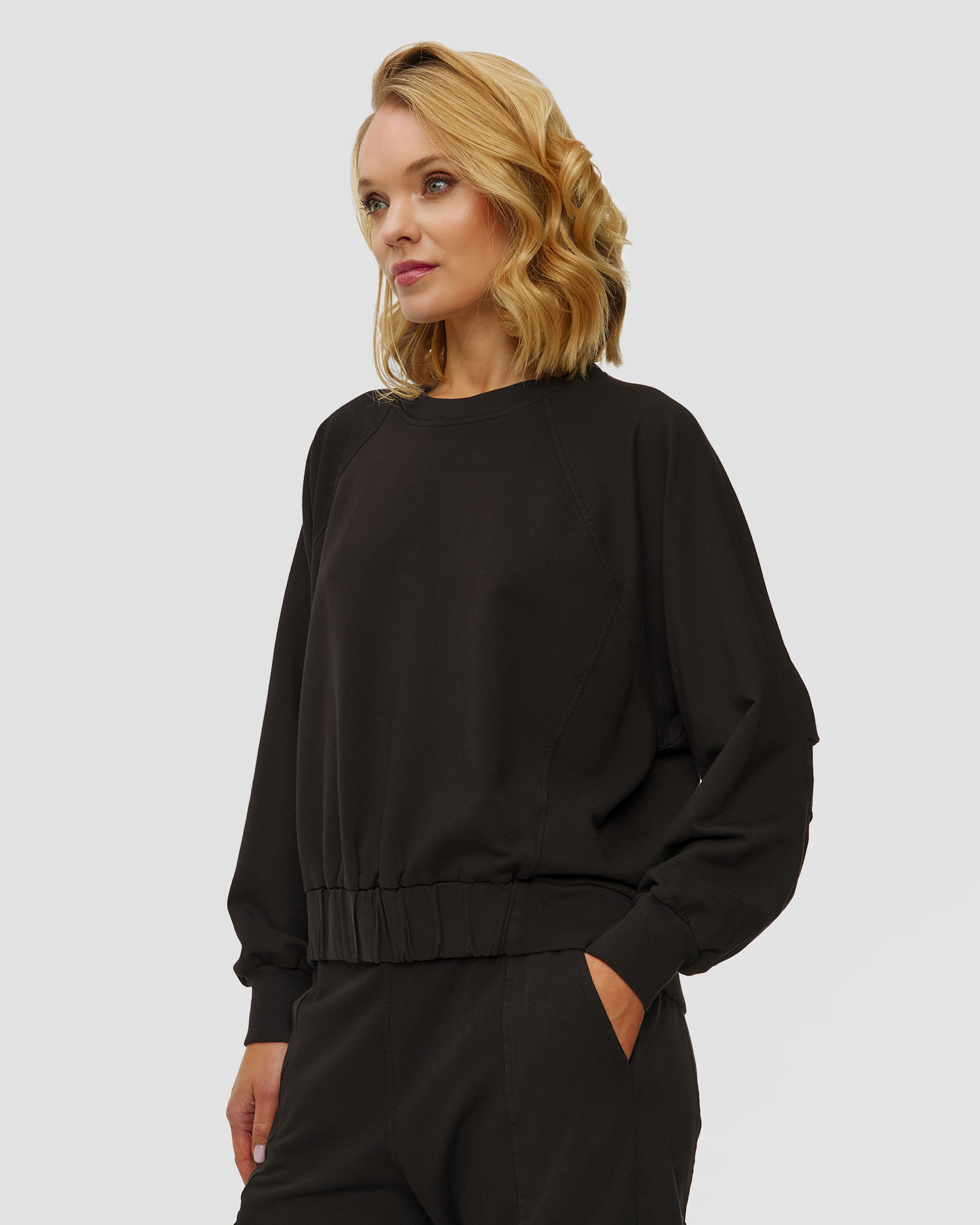 Deha Damen-Sweatshirt mit Modal in Schwarz