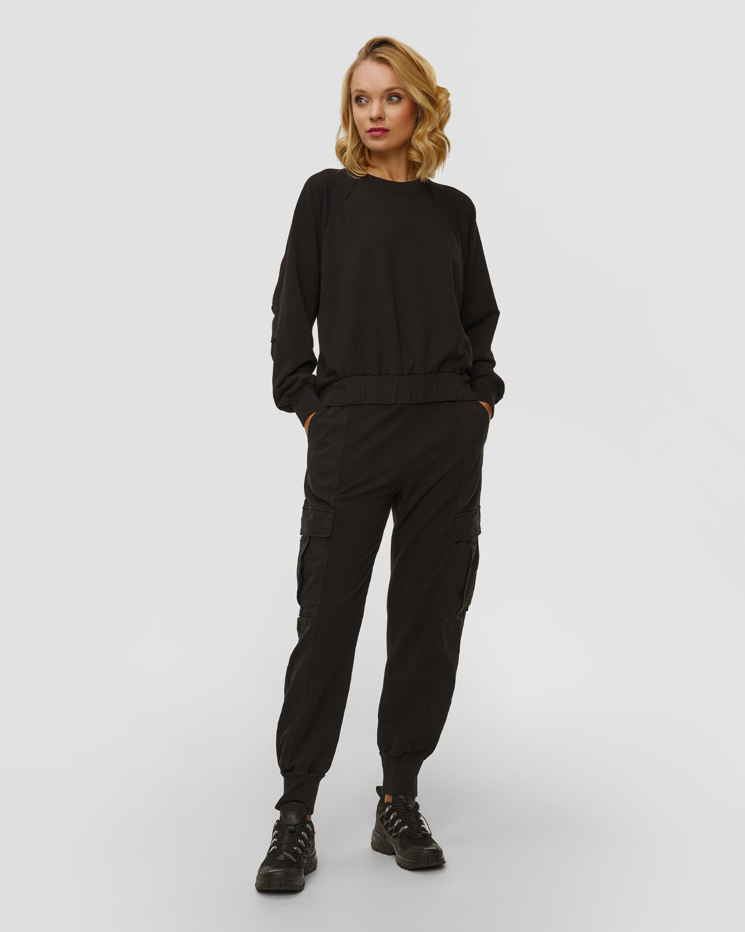 Deha Damen-Sweatshirt mit Modal in Schwarz