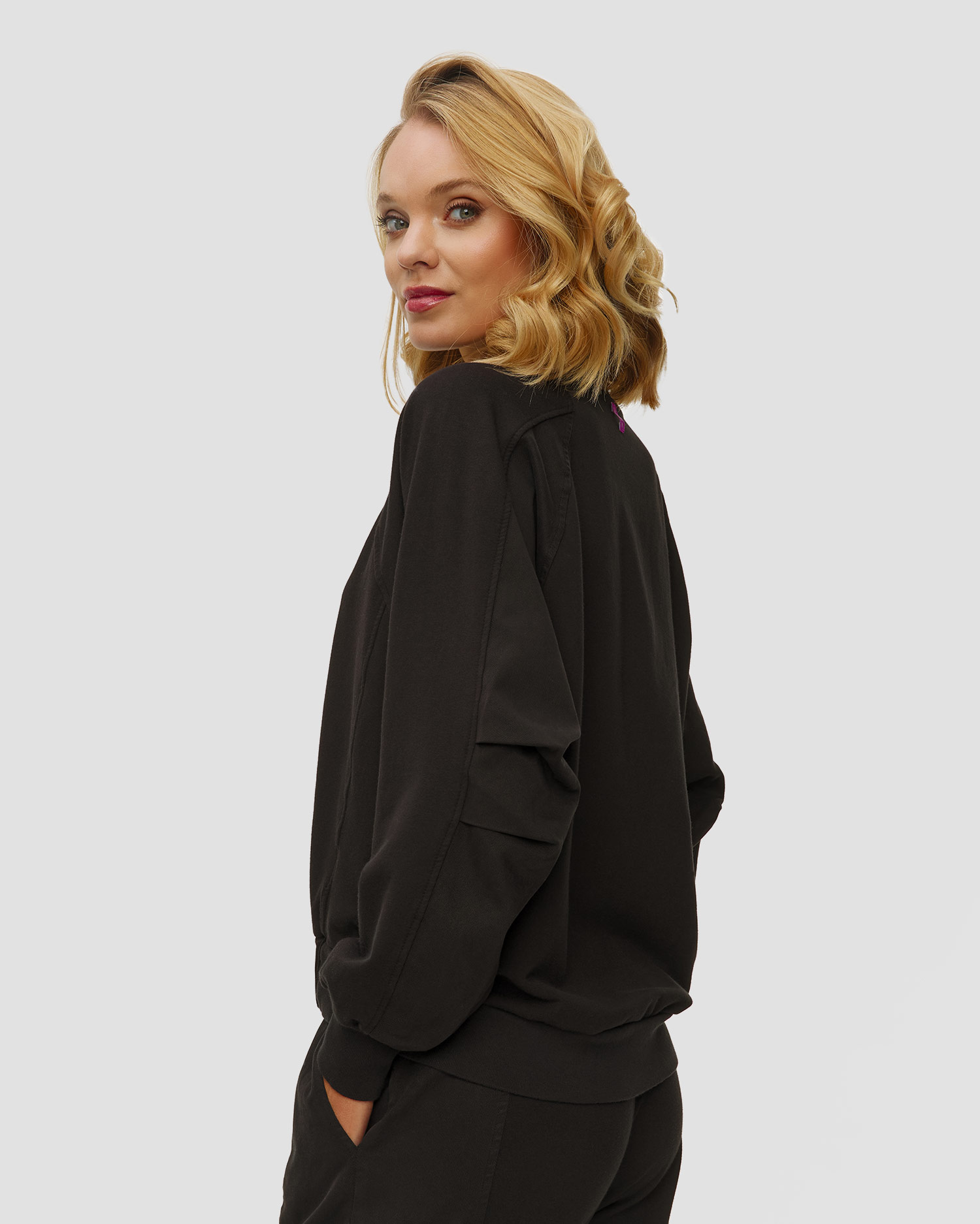 Deha Damen-Sweatshirt mit Modal in Schwarz