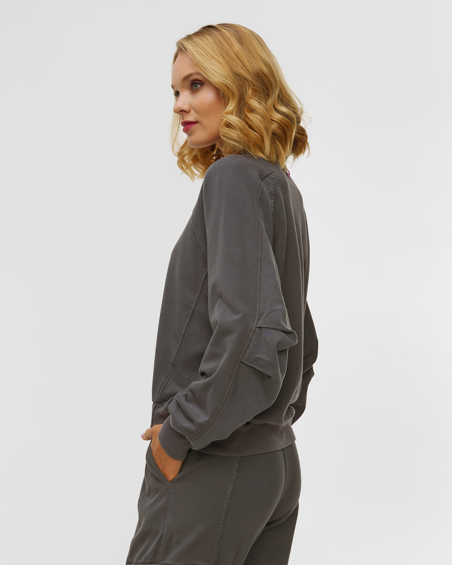 Women's grey sweatshirt with modal Deha