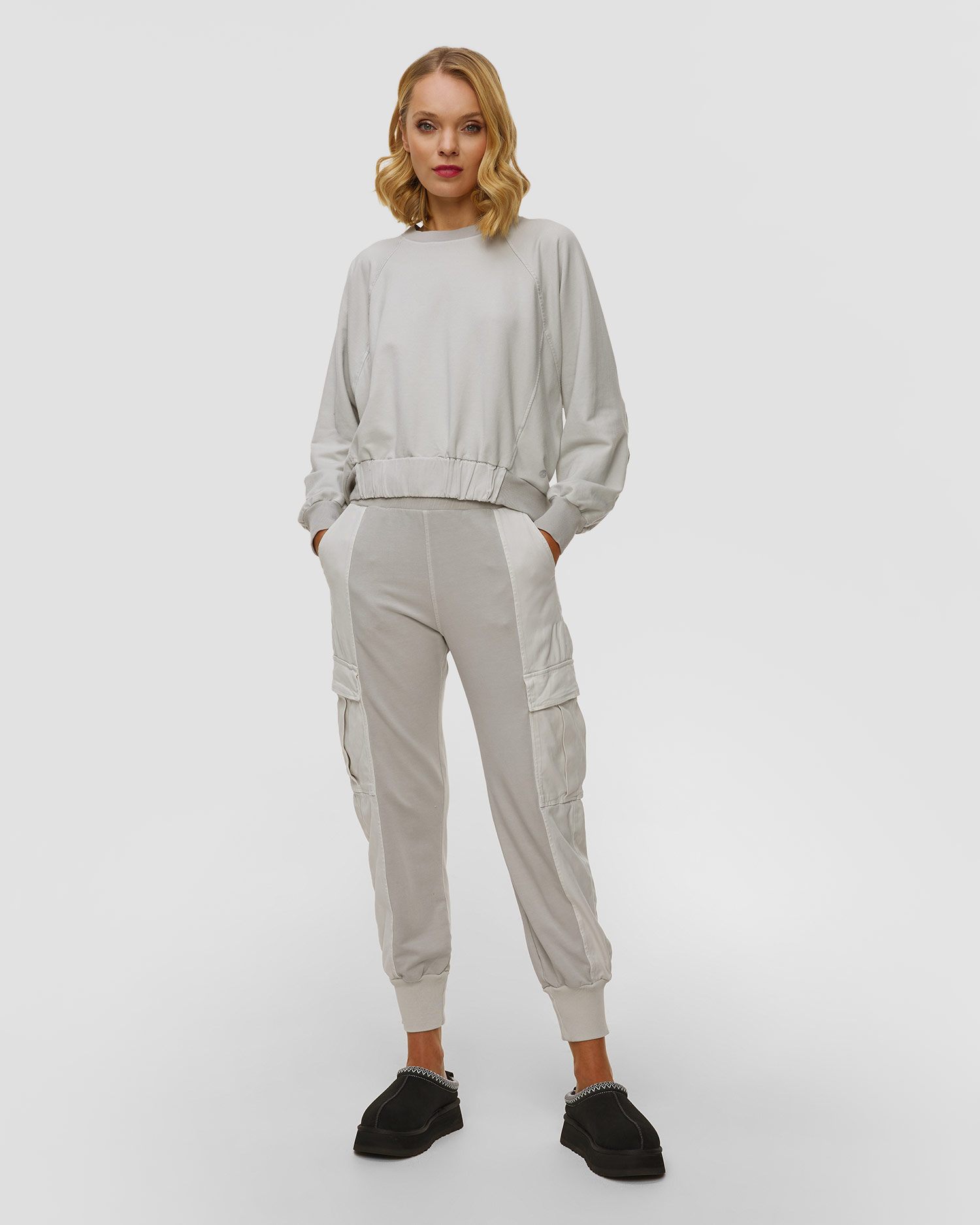 Pantaloni cargo grigi in modal da donna Deha