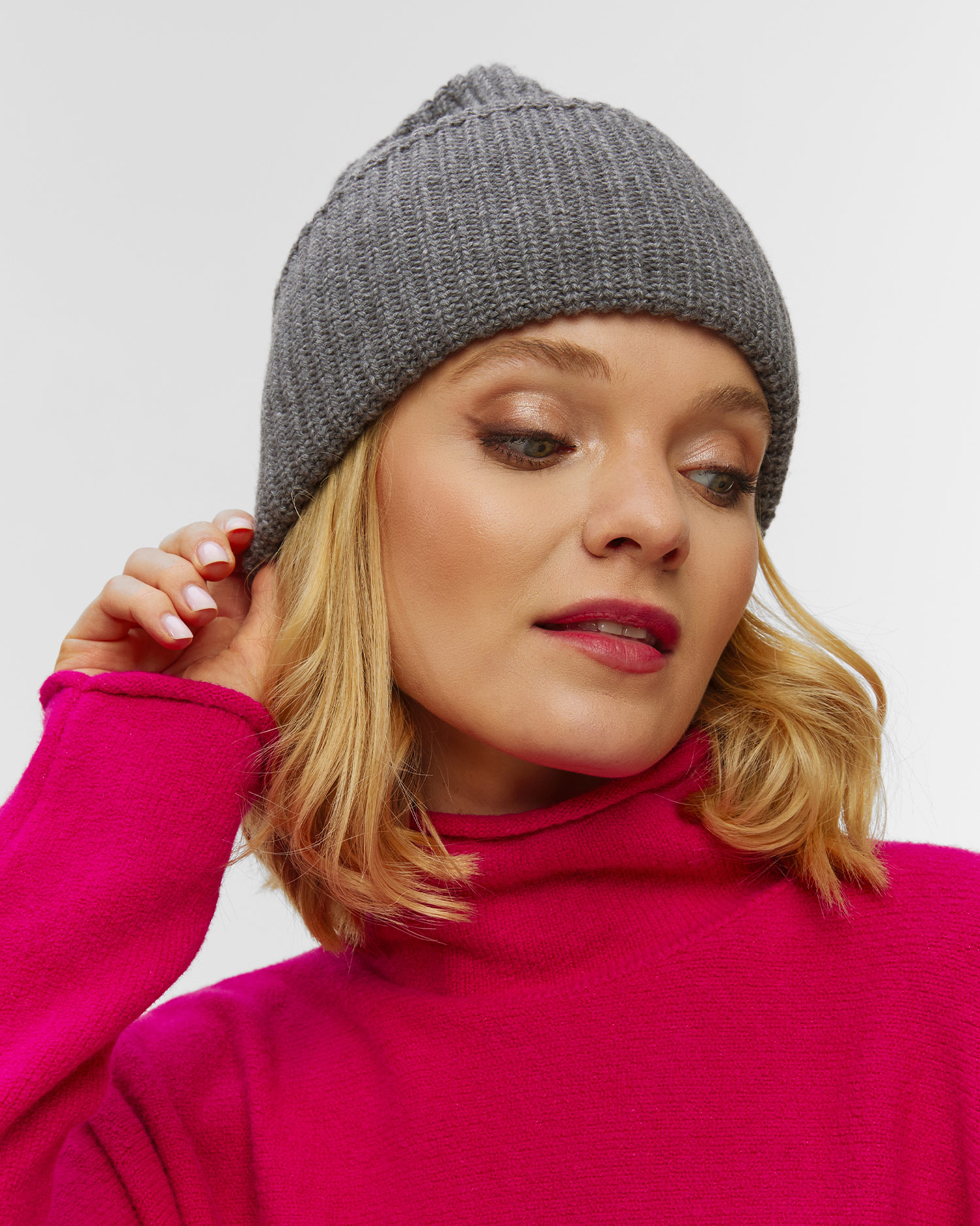 Căciulă gri din lână pentru femei Deha