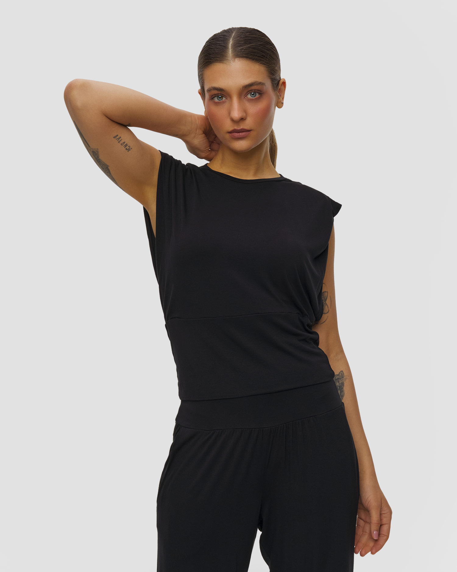 Deha Damentop aus Viskose in Schwarz, Farbe/Muster: Czarny