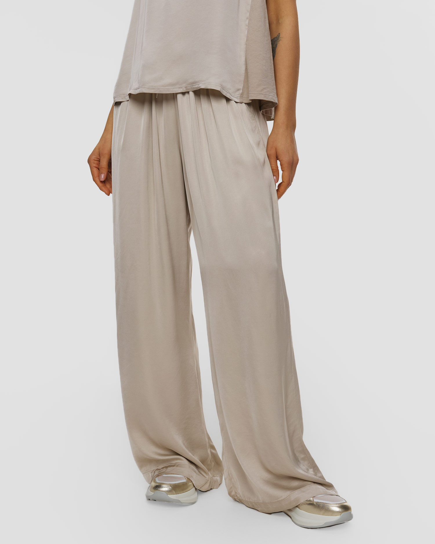 Deha Palazzo-Hose aus Viskose für Damen, Farbe/Muster: Beżowy