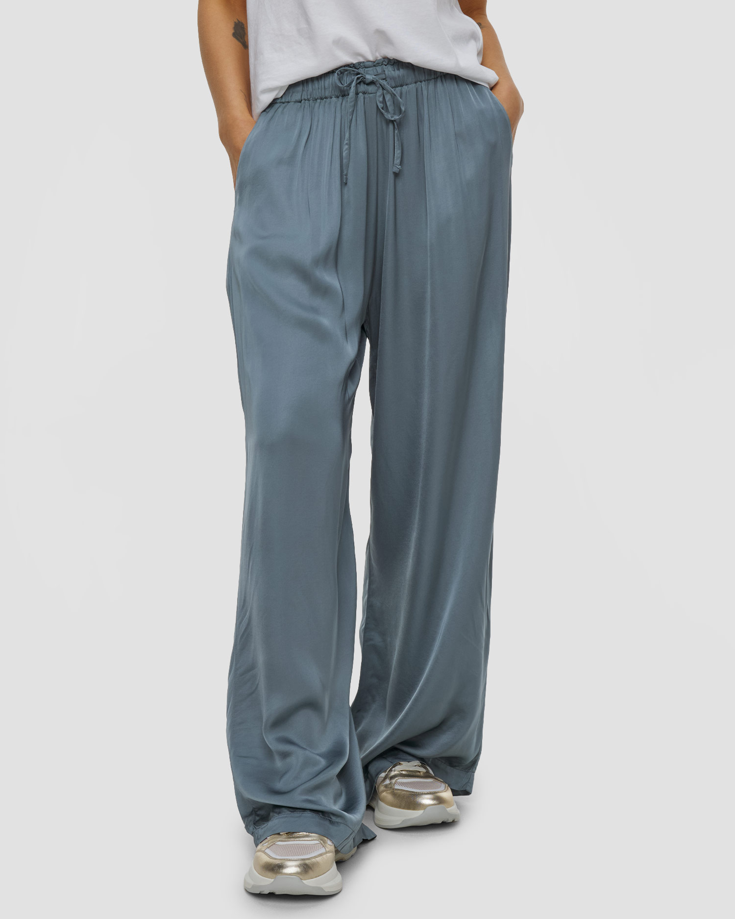 Deha Palazzo-Hose aus Viskose für Damen, Farbe/Muster: Niebieski