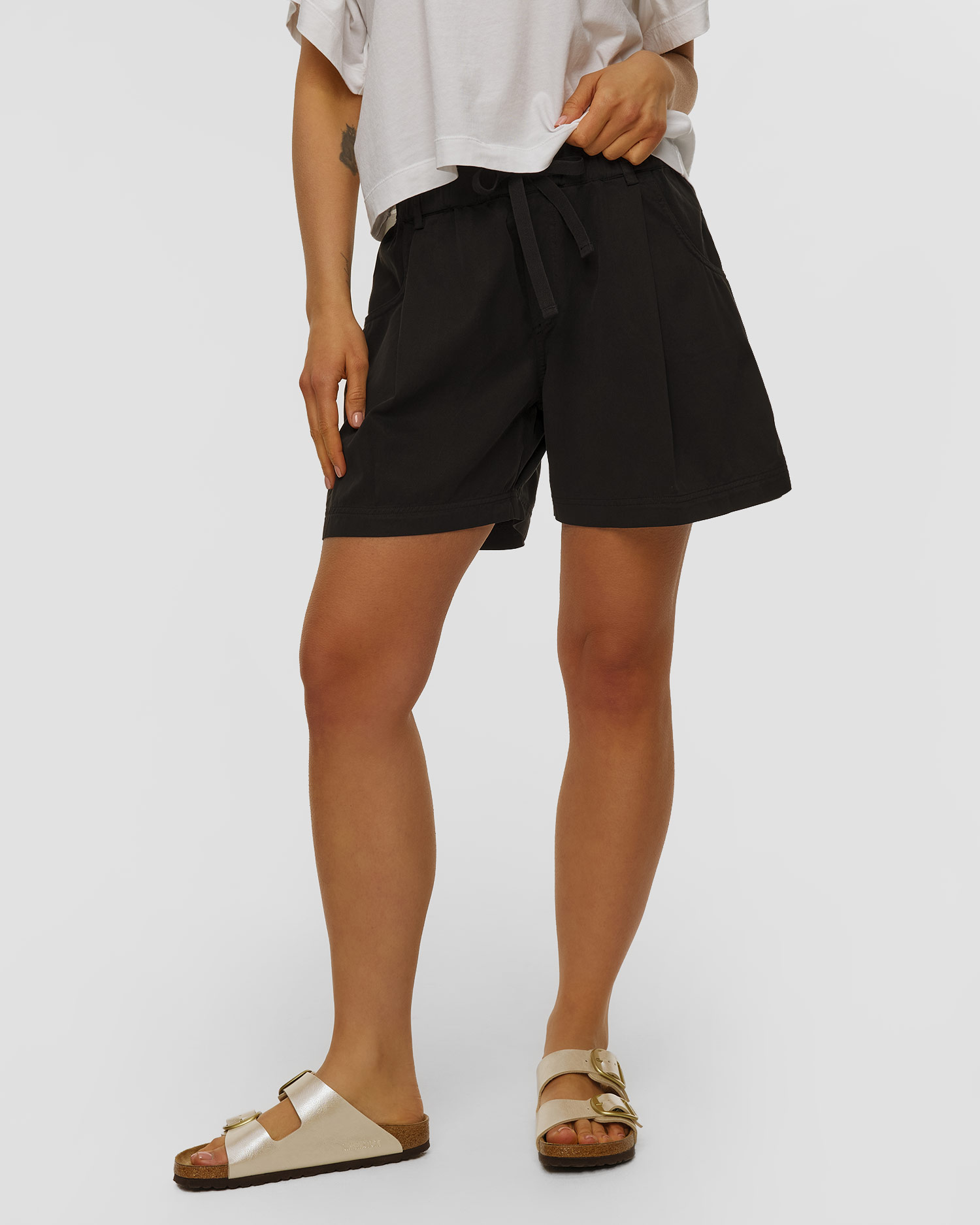 Deha Shorts aus Lyocell für Damen, Farbe/Muster: Czarny