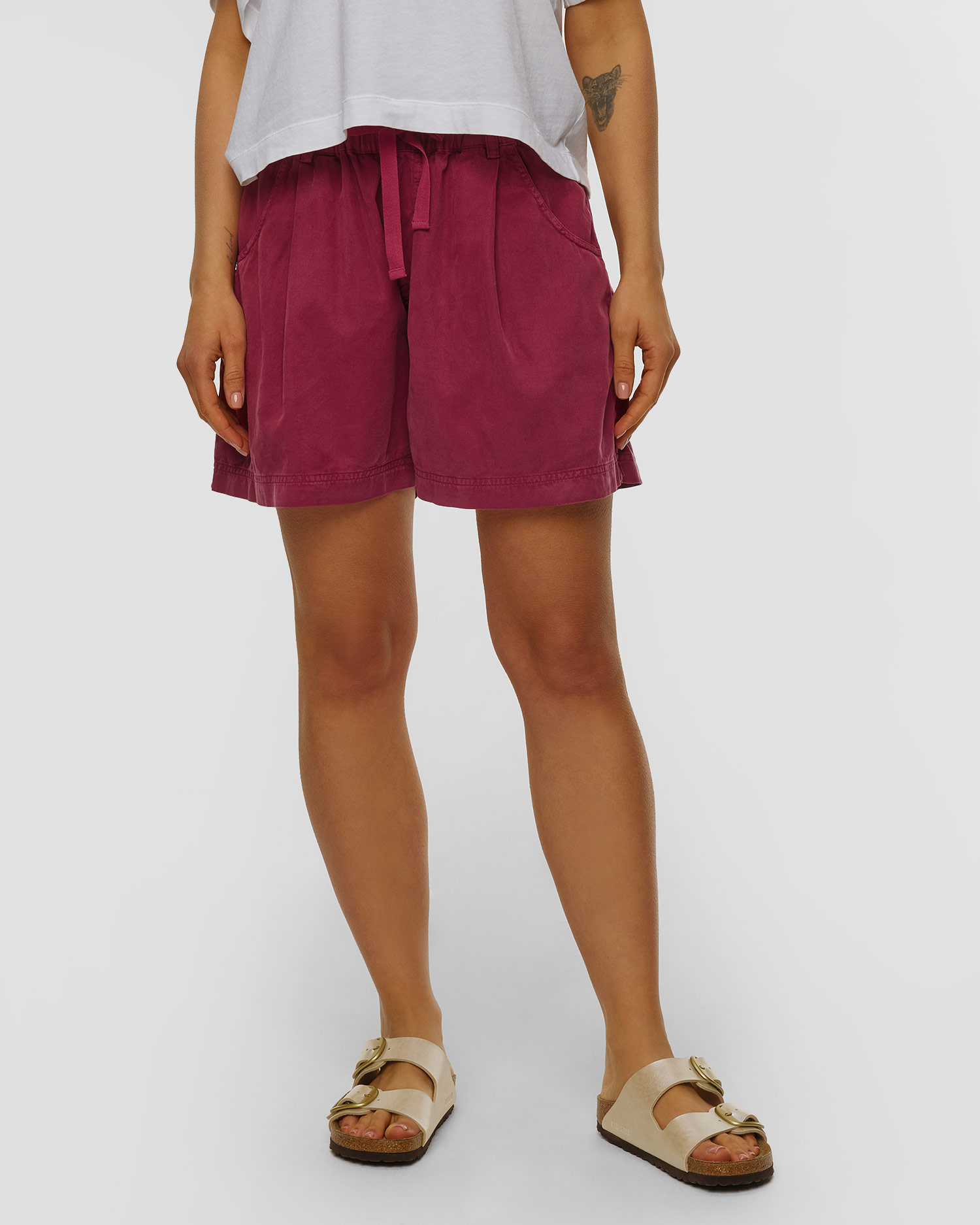 Deha Shorts aus Lyocell für Damen, Farbe/Muster: Czerwony,Różowy