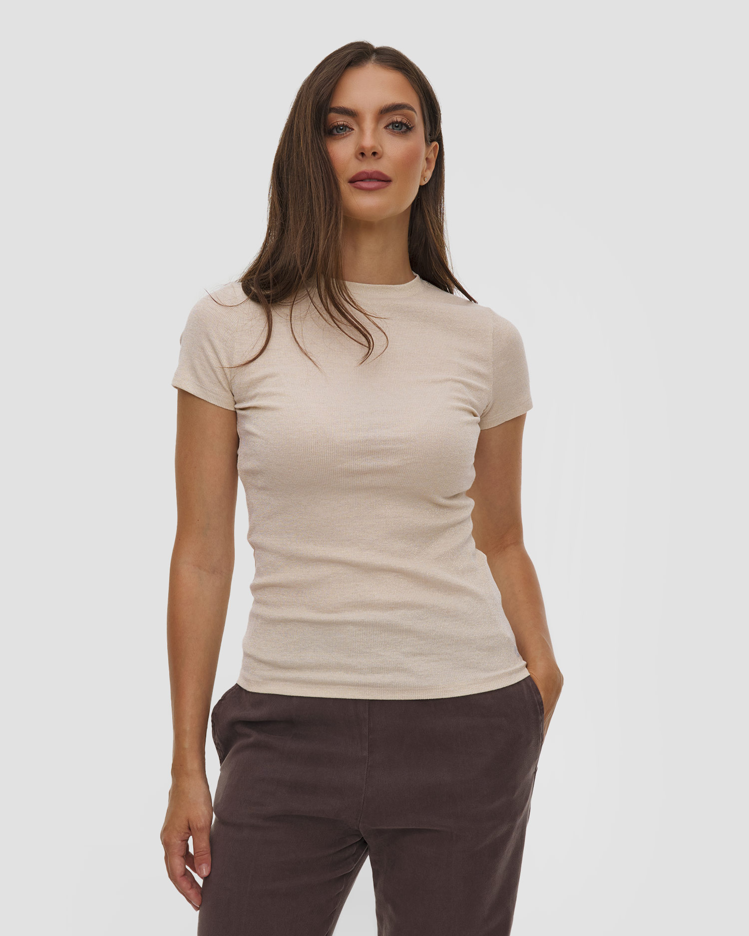 T-shirt tricoté en viscose avec lurex Deha