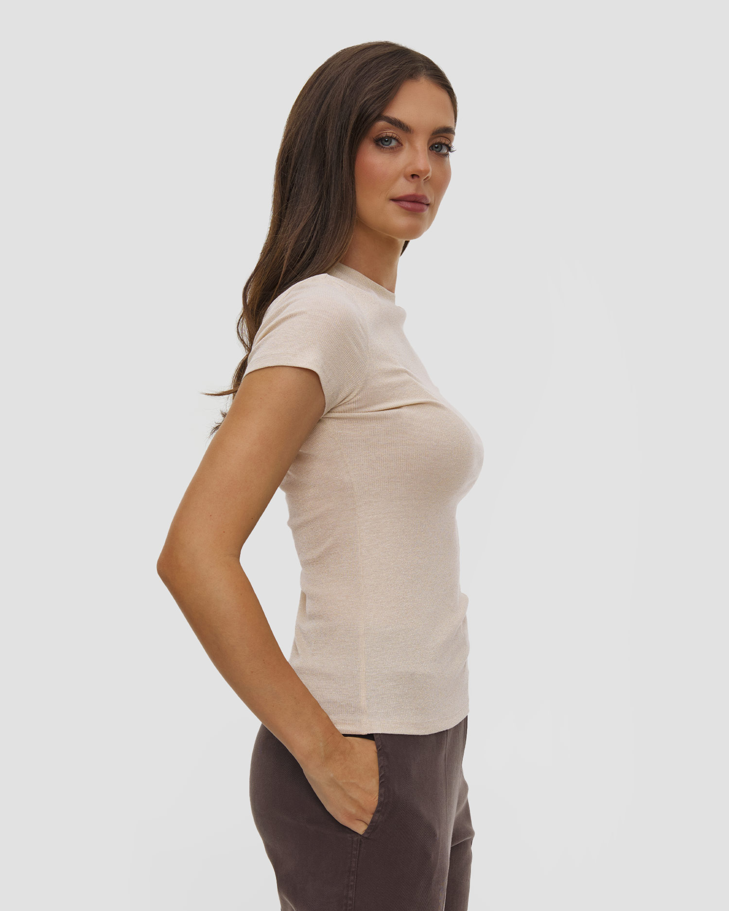 T-shirt tricoté en viscose avec lurex Deha