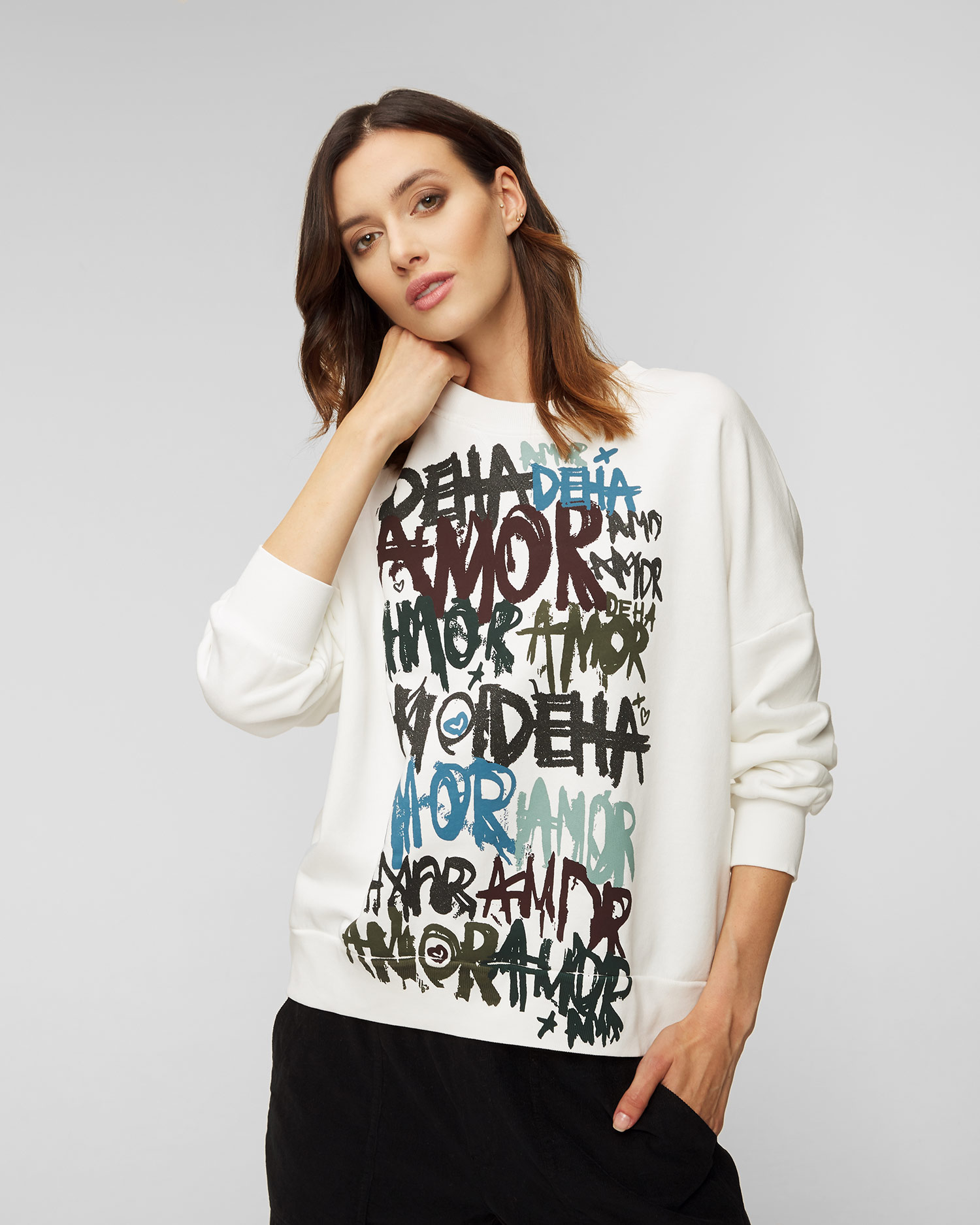 Sweat-shirt pour femmes Deha, Couleur: Biały