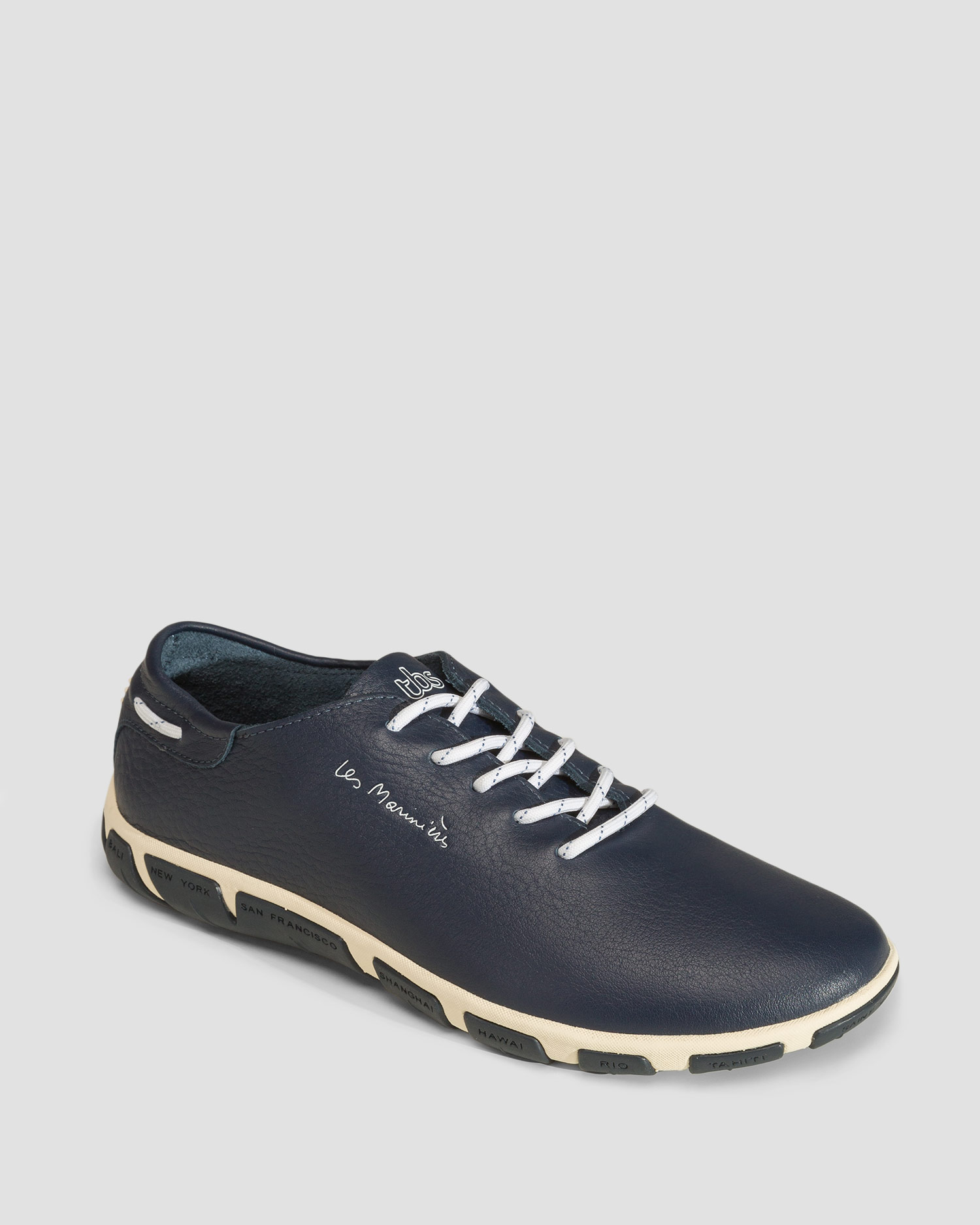 Women’s navy blue leather shoes TBS Jazaru