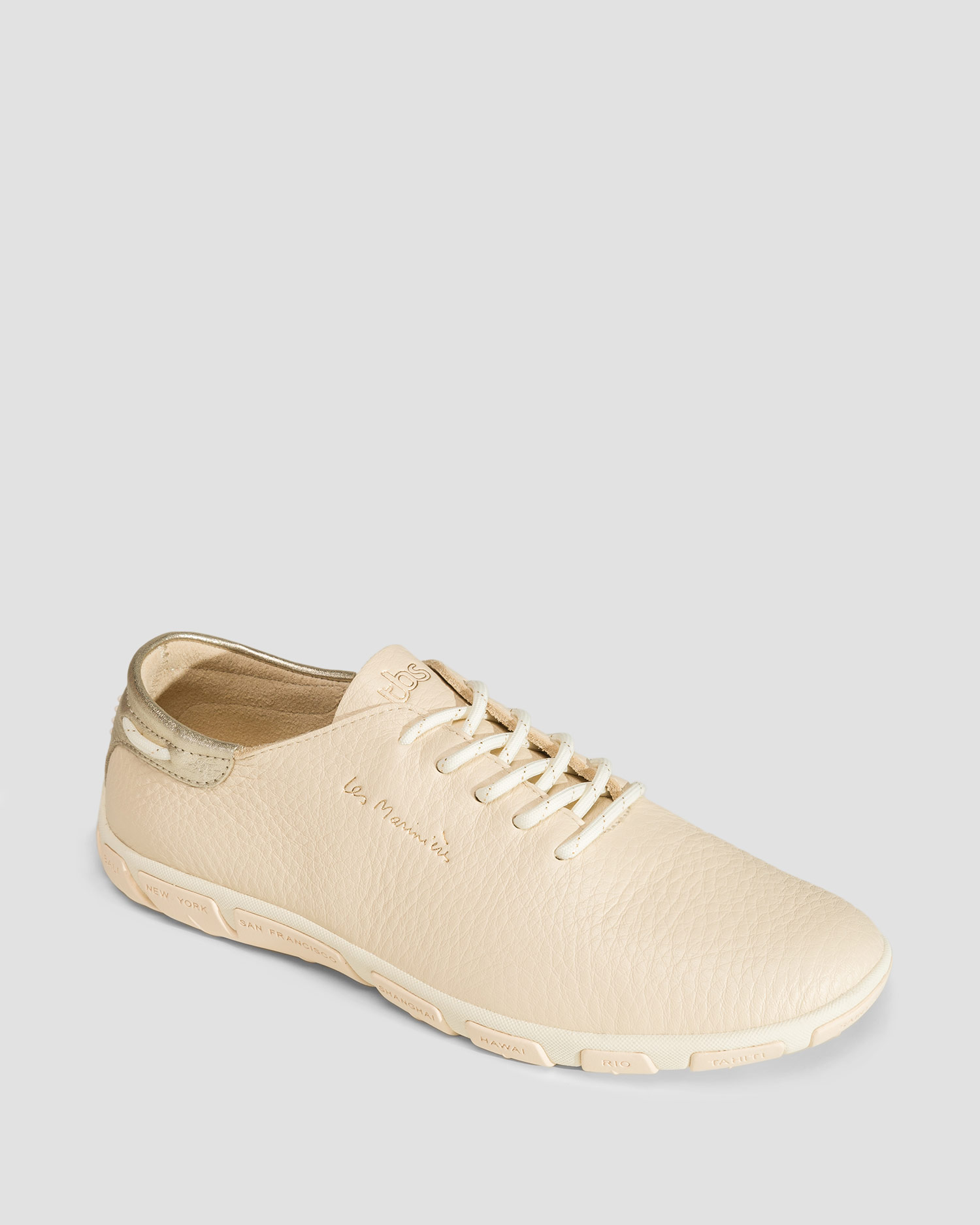 Beżowe buty skórzane damskie TBS Jazaru