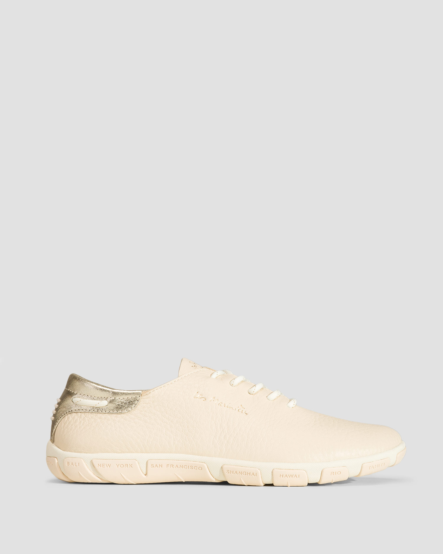 Beżowe buty skórzane damskie TBS Jazaru