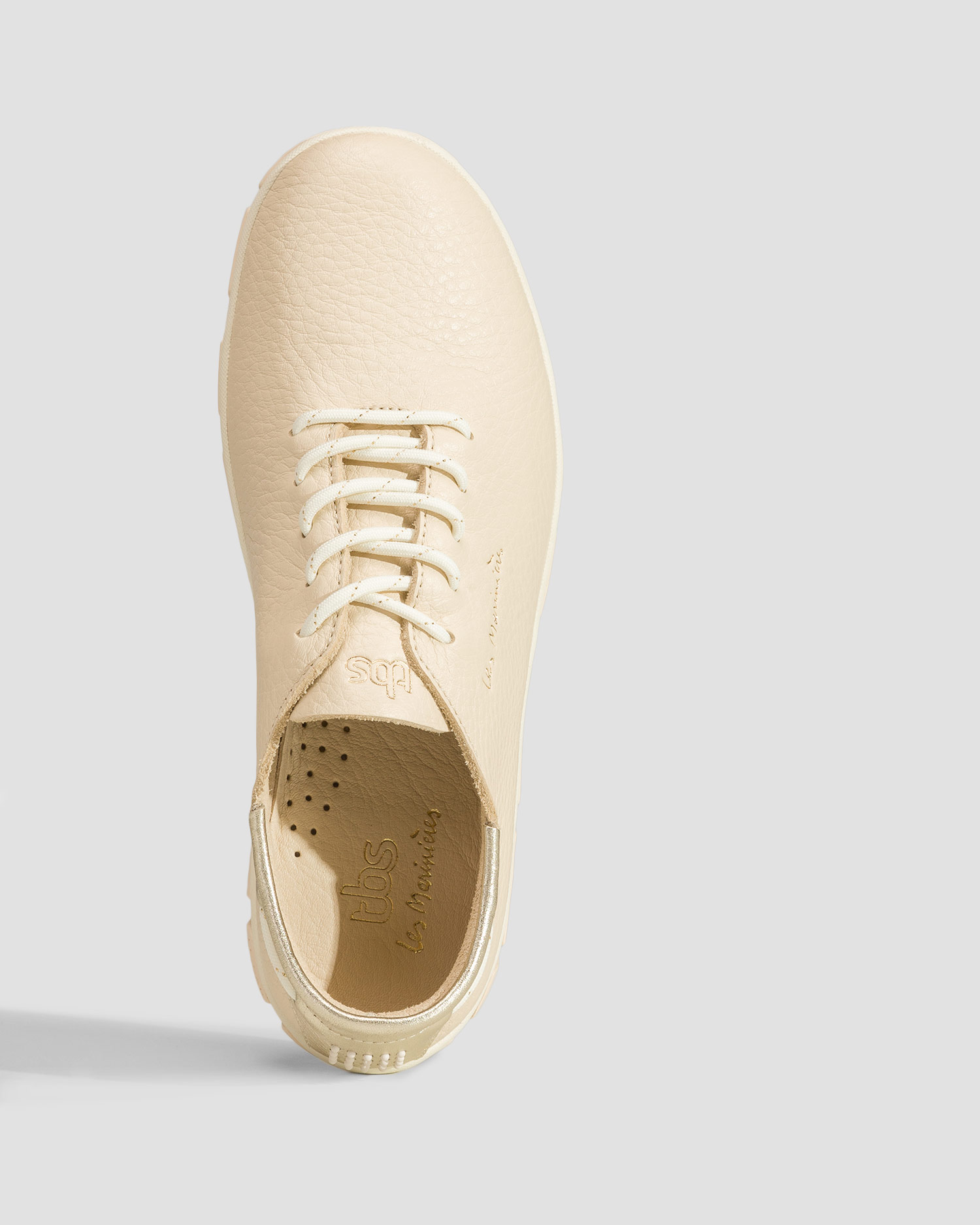 Beżowe buty skórzane damskie TBS Jazaru