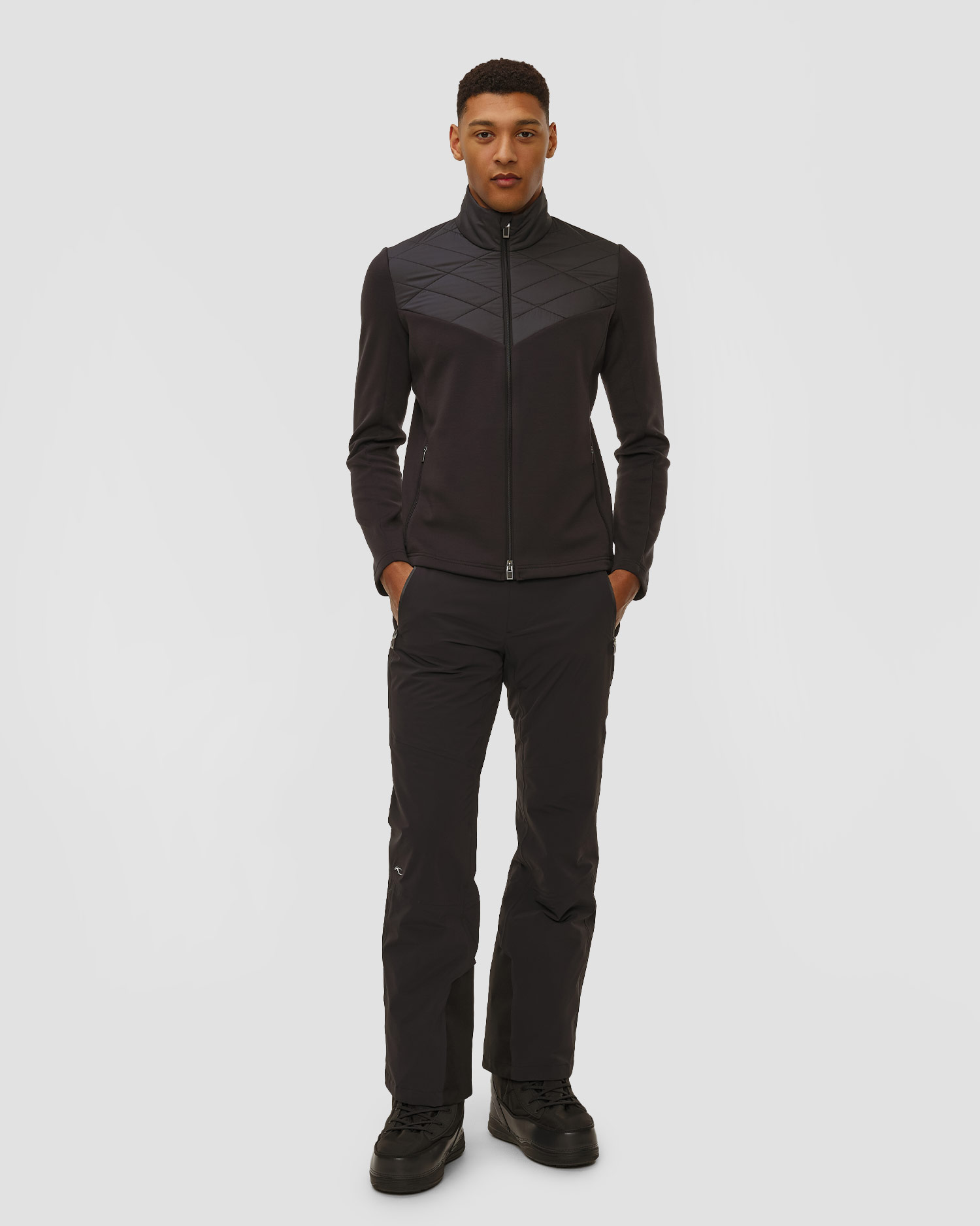 Sweat-shirt midlayer noir pour hommes Kjus Men Formula Midlayer Jacket