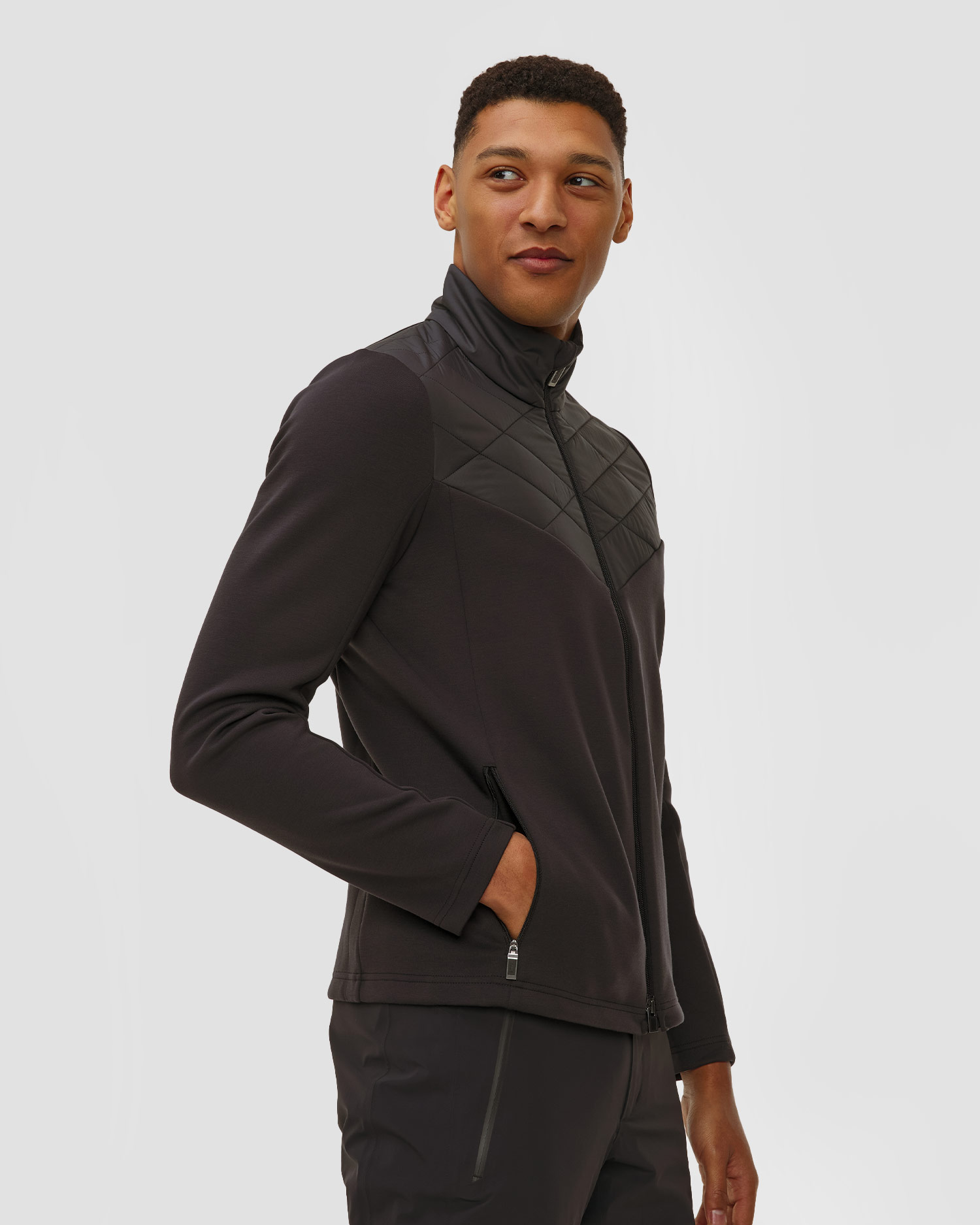 Sweat-shirt midlayer noir pour hommes Kjus Men Formula Midlayer Jacket