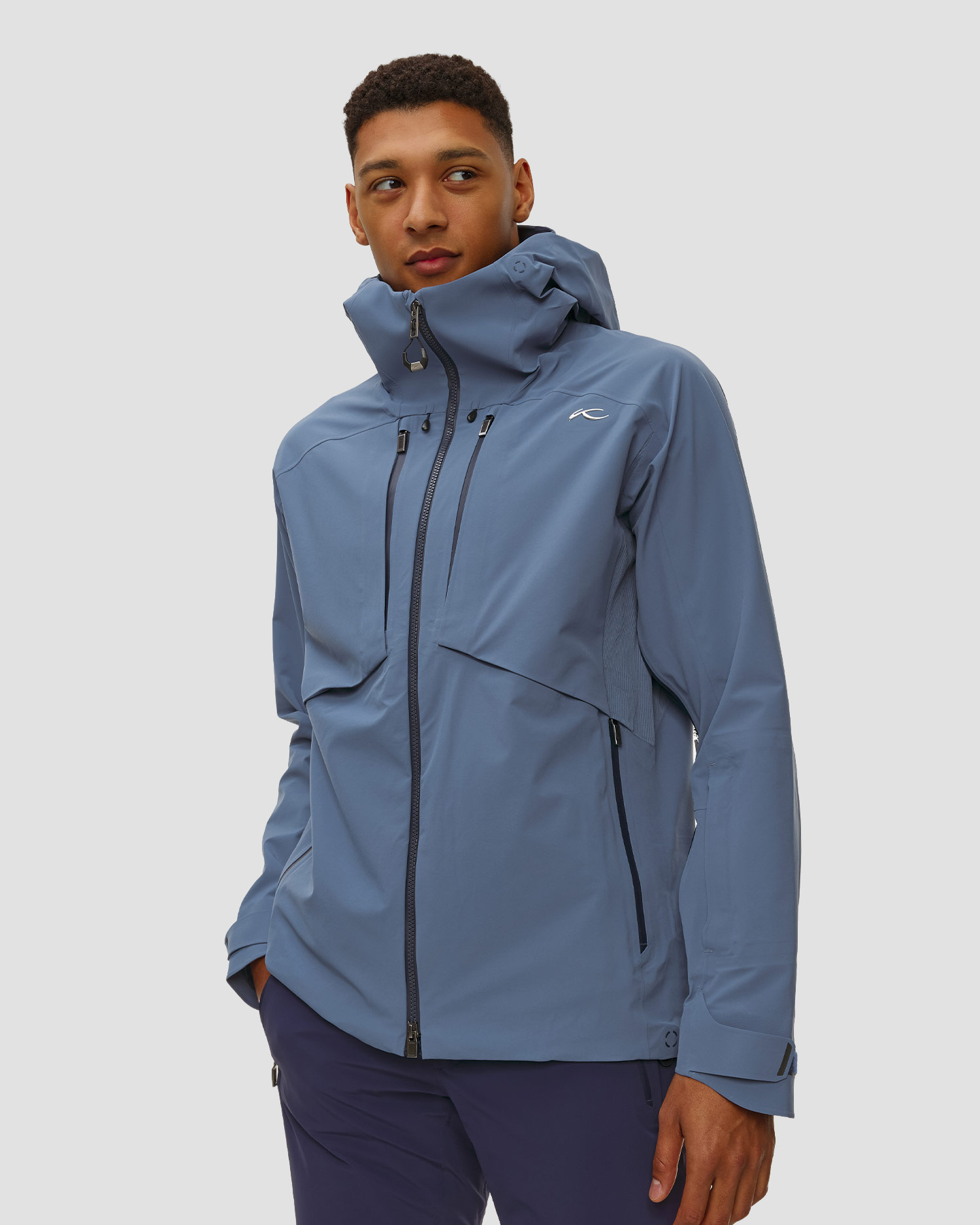 Giacca hardshell da sci da uomo Kjus Men Lucas FRX Shell Jacket blu scuro