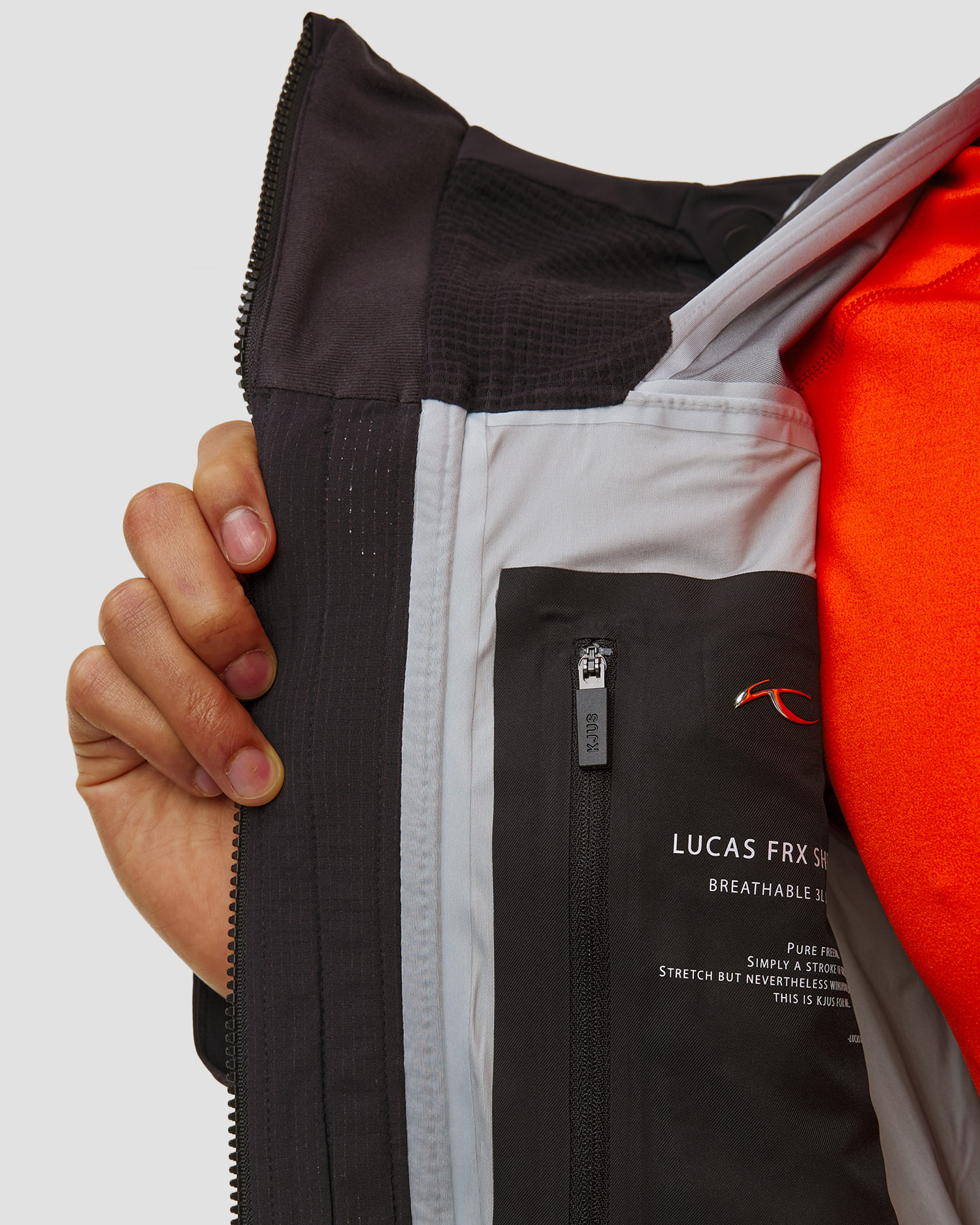 Giacca da sci hardshell da uomo Kjus Uomo Lucas FRX Shell Jacket nera