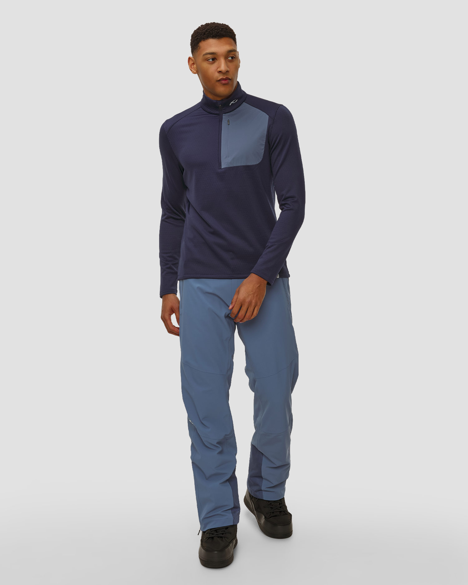 Sweat-shirt midlayer bleu marine pour hommes Kjus Men Hydro Midlayer