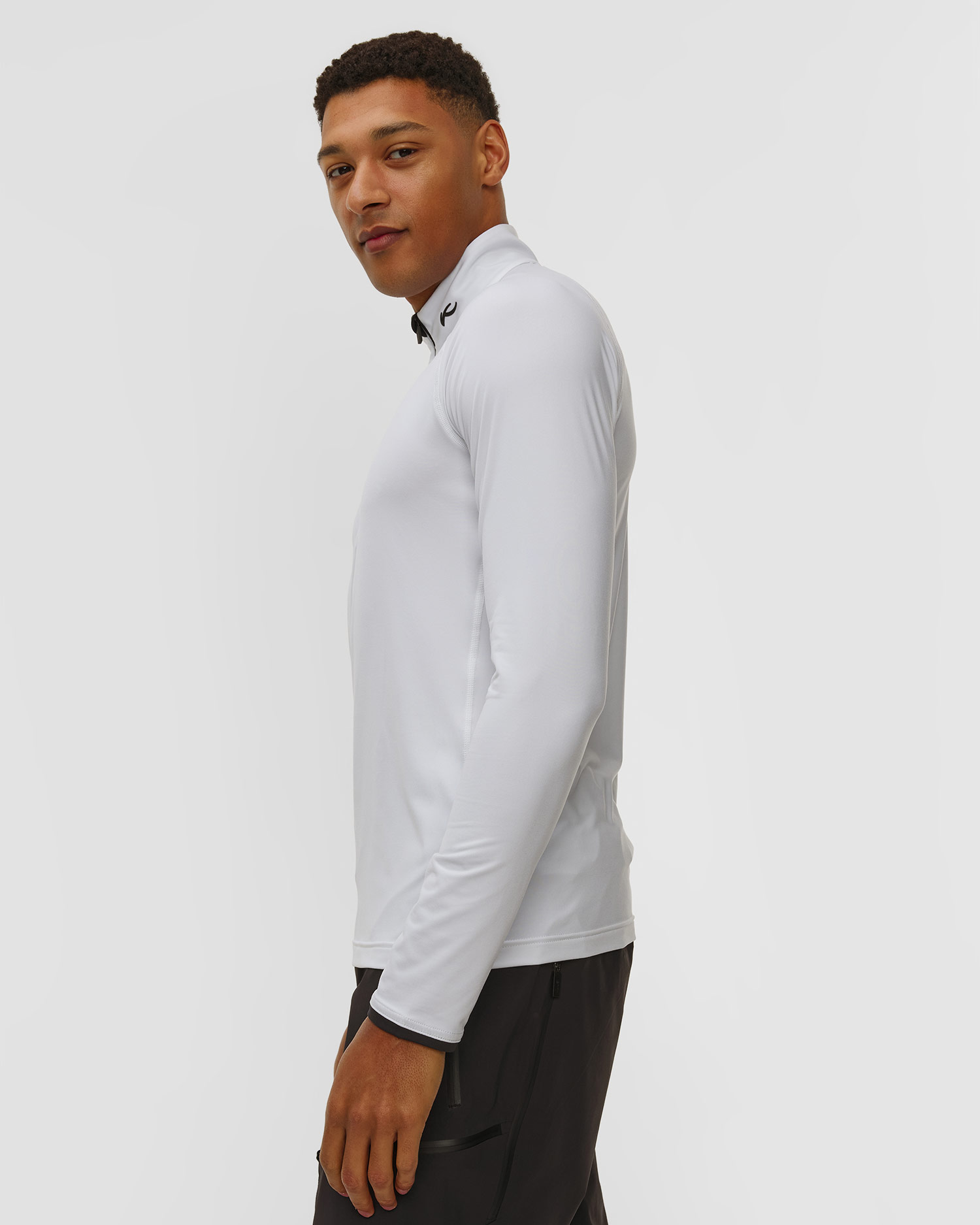 Pánská funkční mikina Kjus Men Feel Half-Zip v bílé barvě