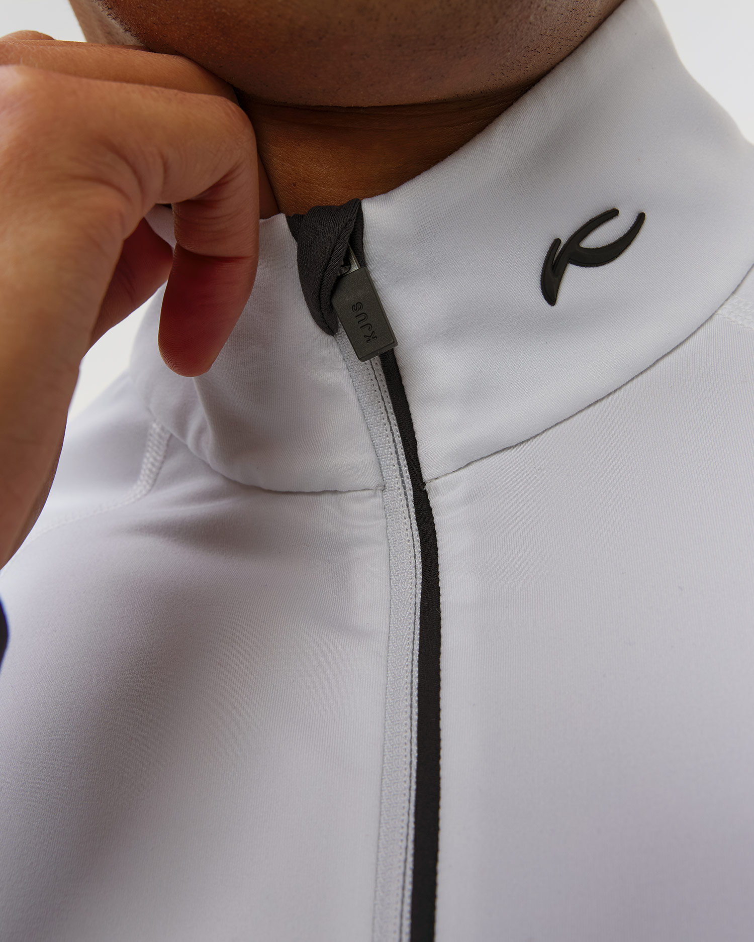 Pánská funkční mikina Kjus Men Feel Half-Zip v bílé barvě