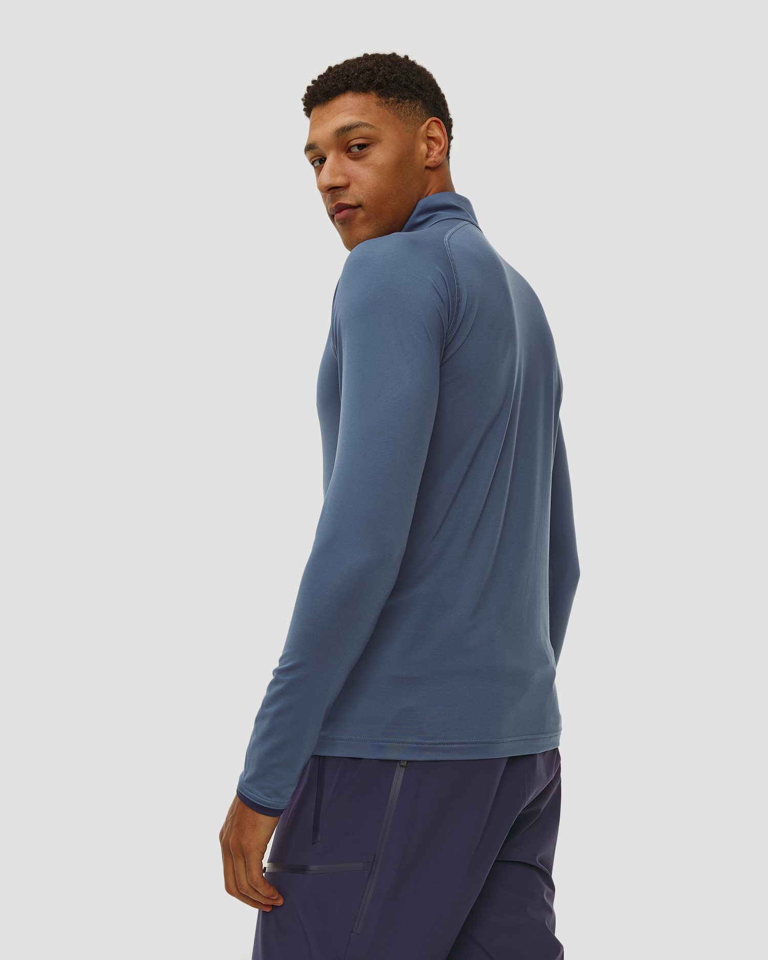 Sweat-shirt midlayer bleu marine clair pour hommes Kjus Men Feel Half-Zip