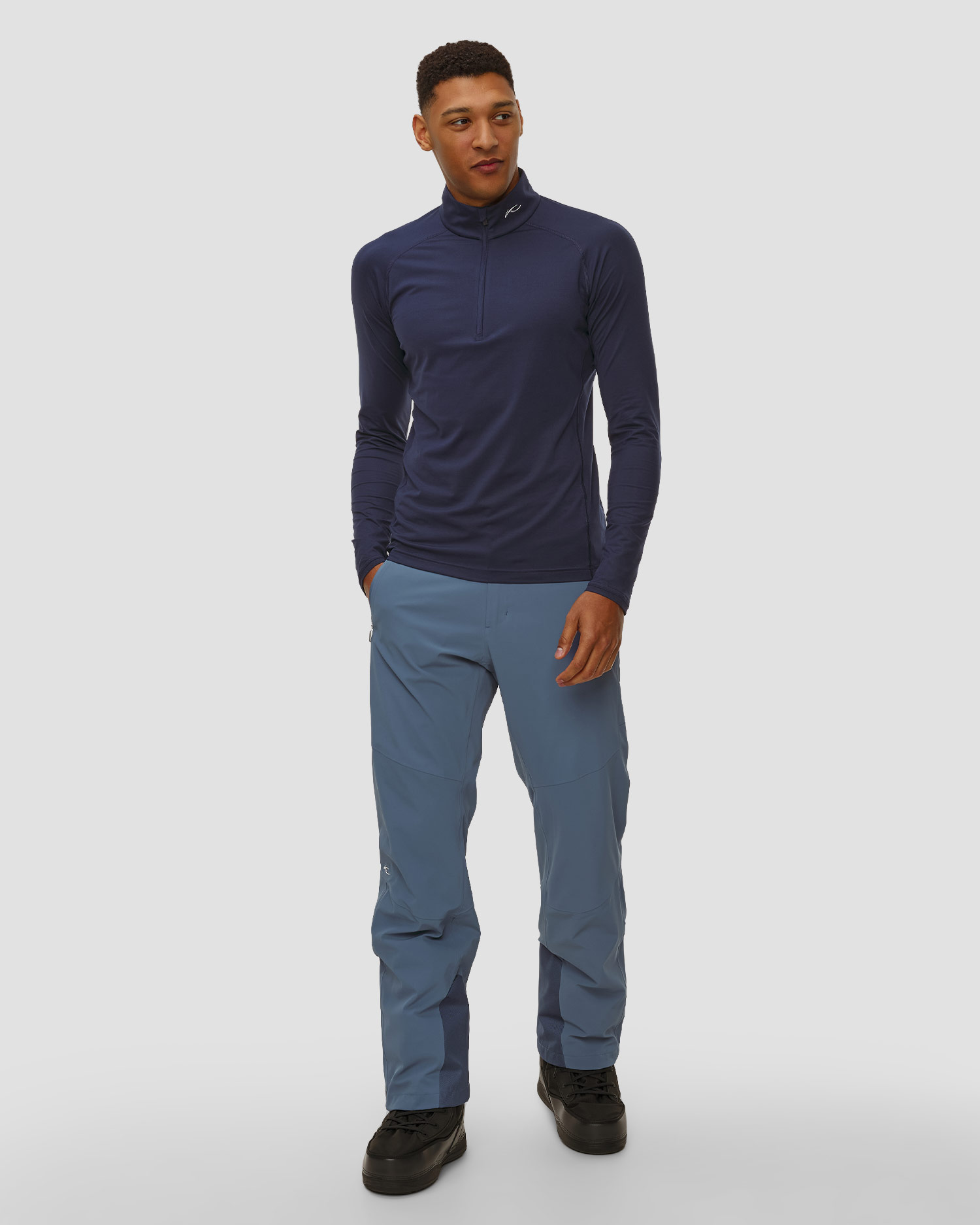 Sweat-shirt midlayer bleu marine pour hommes Kjus Men Feel Half-Zip