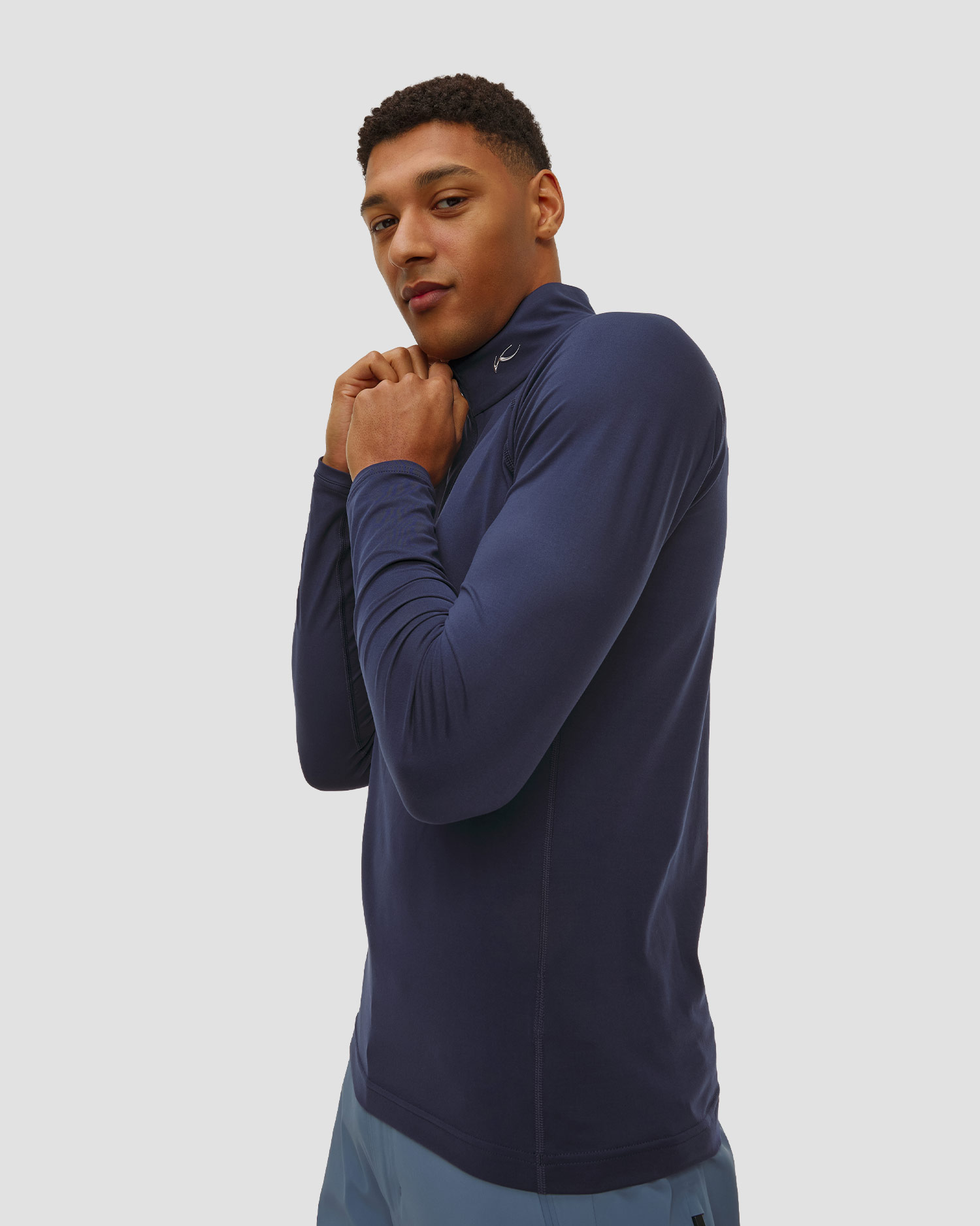 Sweat-shirt midlayer bleu marine pour hommes Kjus Men Feel Half-Zip