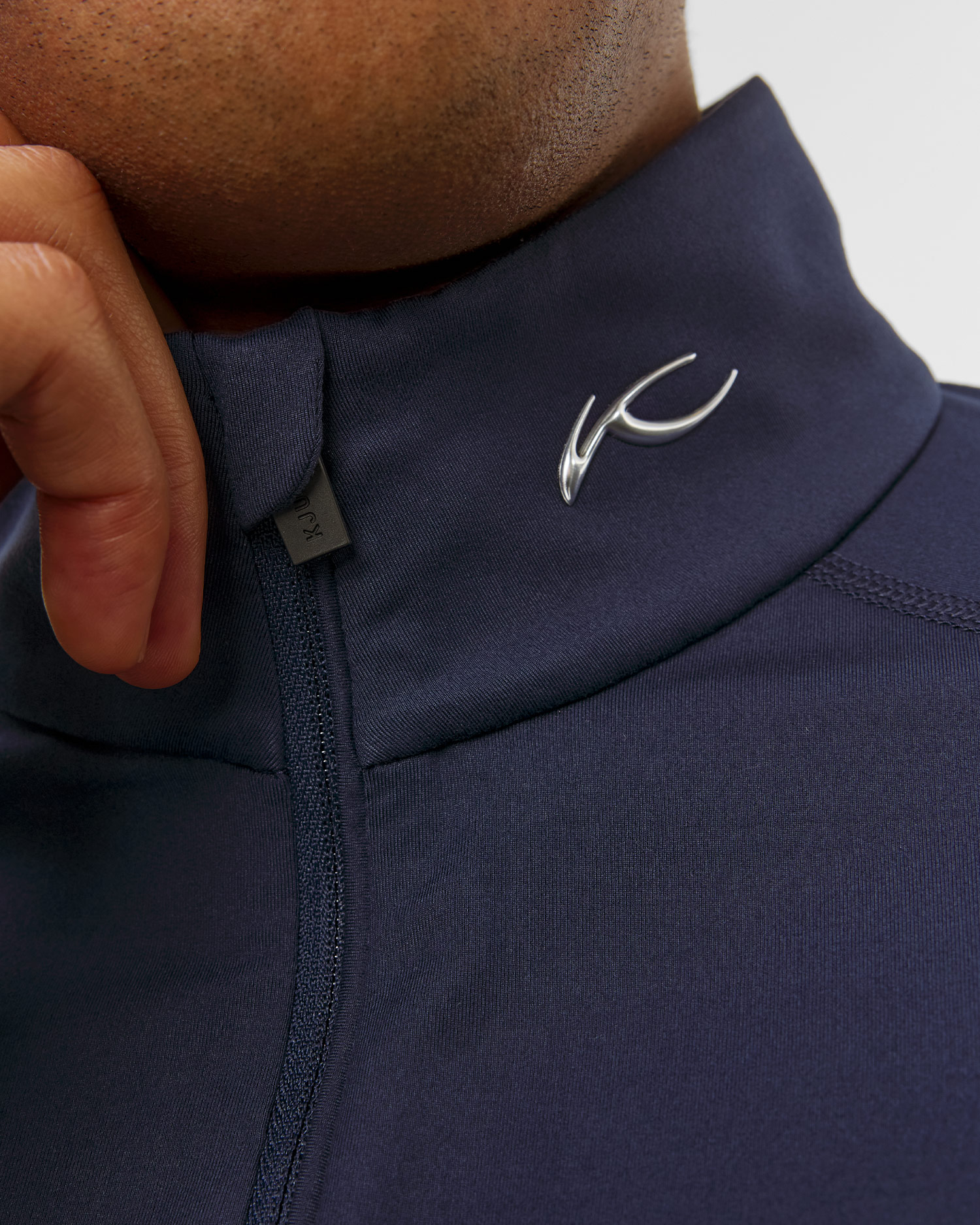 Sweat-shirt midlayer bleu marine pour hommes Kjus Men Feel Half-Zip