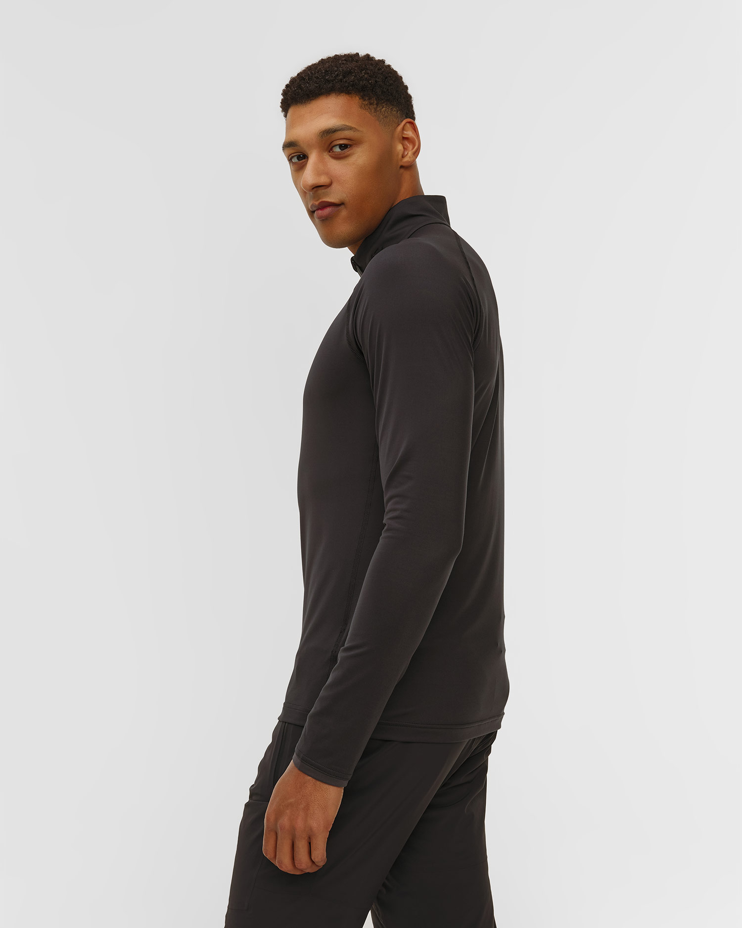 Sweat-shirt midlayer noir pour hommes Kjus Men Feel Half-Zip
