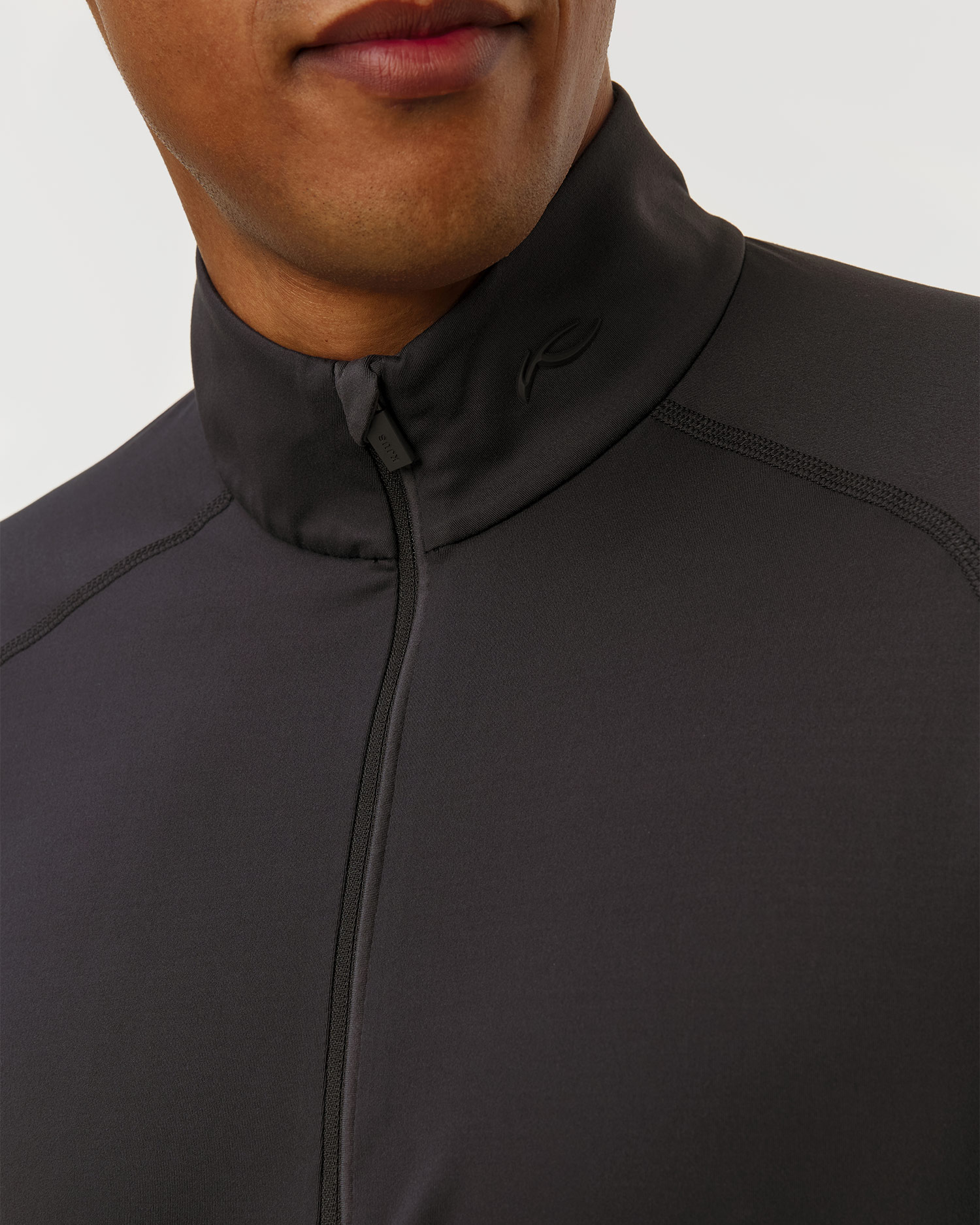 Sweat-shirt midlayer noir pour hommes Kjus Men Feel Half-Zip