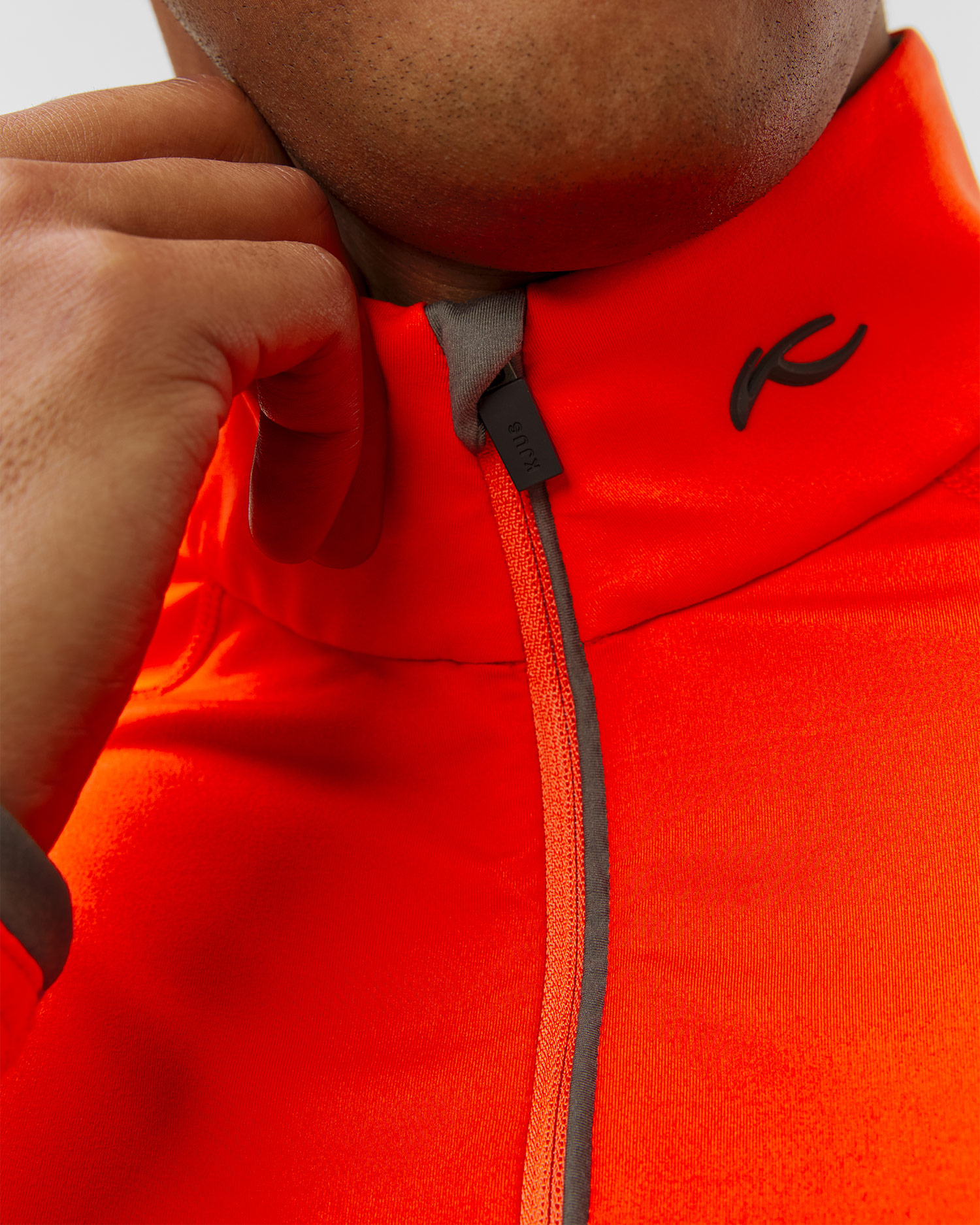 Sweat-shirt midlayer orange pour hommes Kjus Men Feel Half-Zip