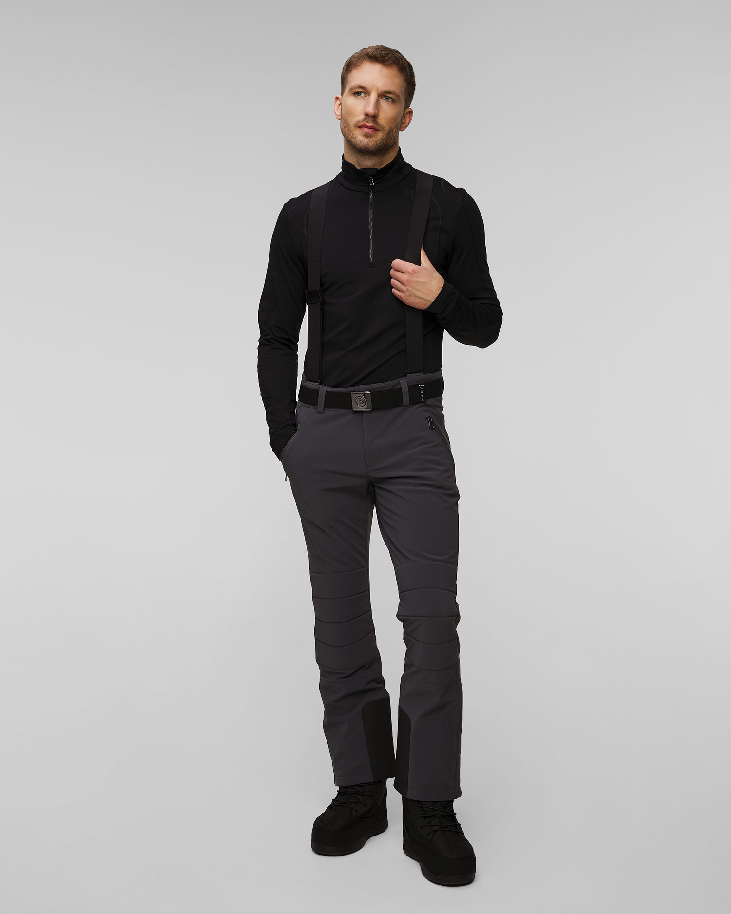 Pantaloni grigi softshell da sci da uomo BOGNER Curt 1