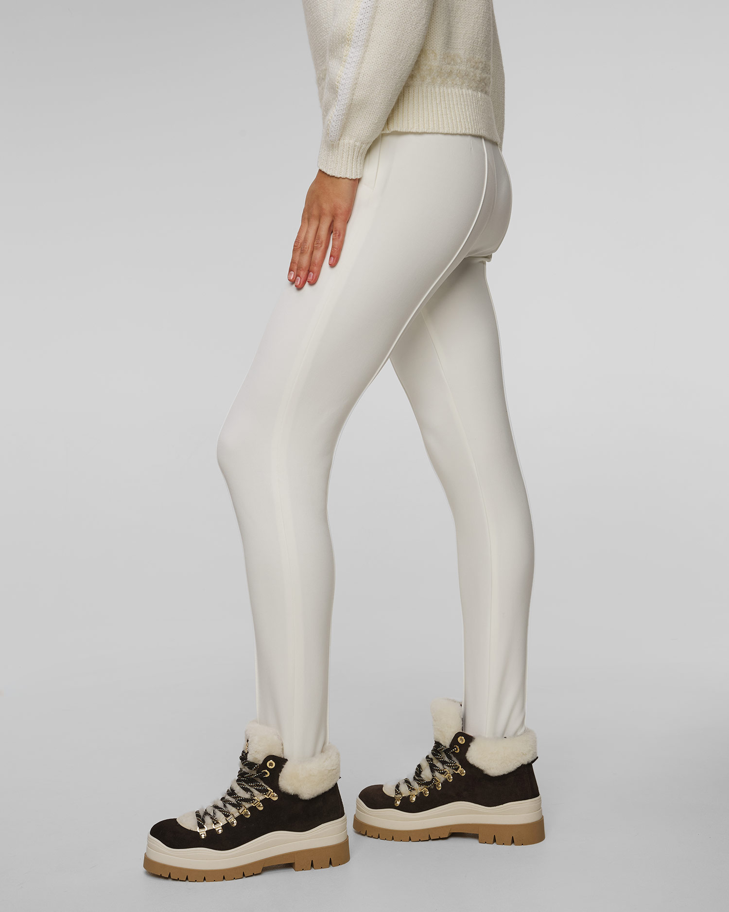 Pantaloni softshell albi pentru femei BOGNER Elaine2 