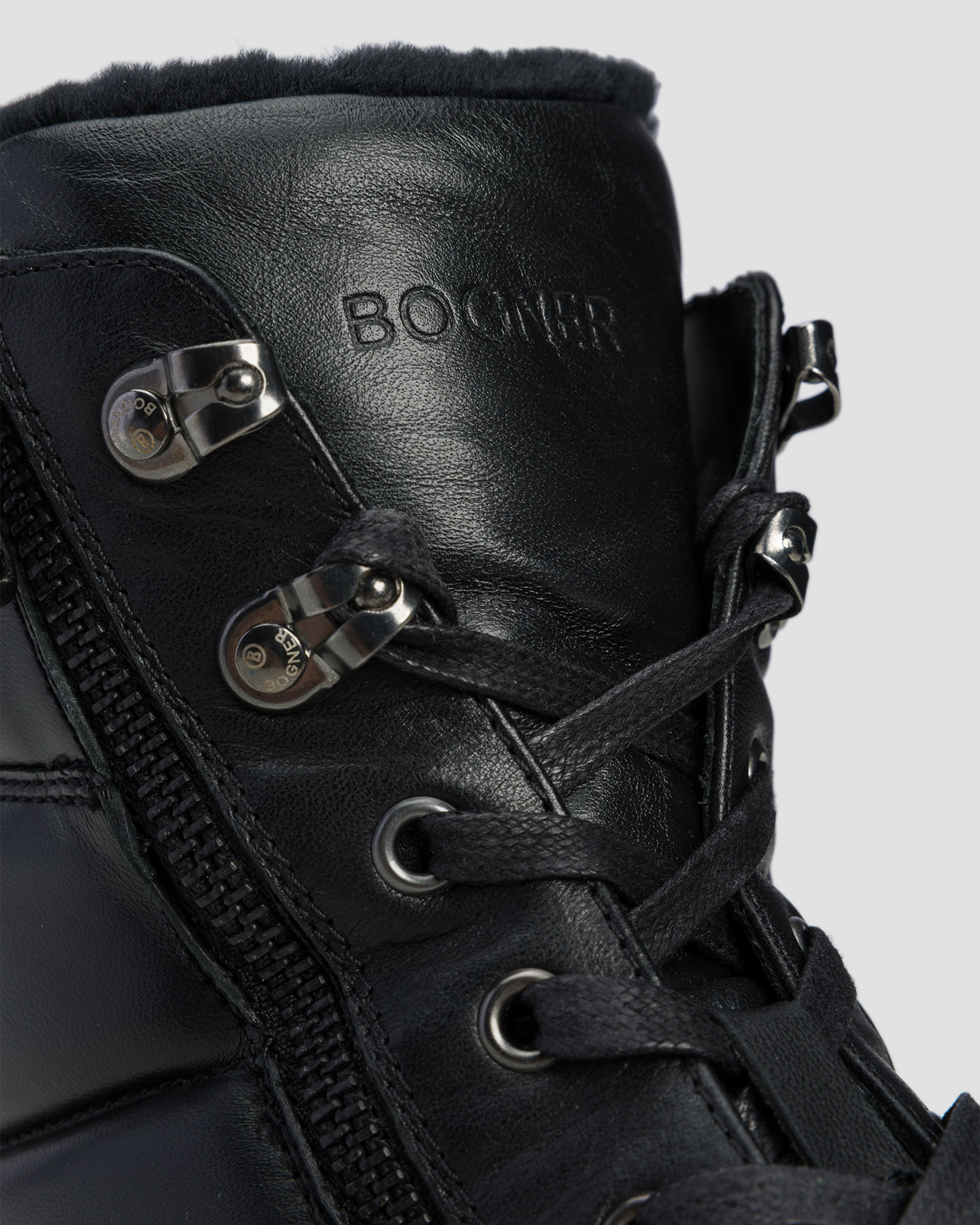 BOGNER Anchorage S 12 B Leder-Schneestiefel mit Spikes
