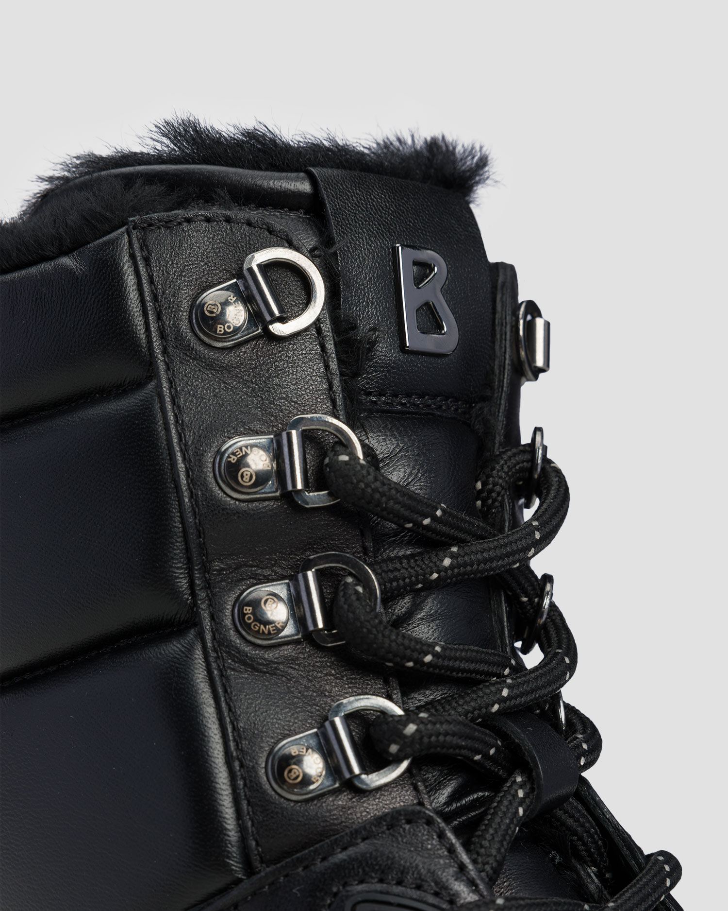 BOGNER Helsinki S 19 A Leder-Schneestiefel für Herren in Schwarz